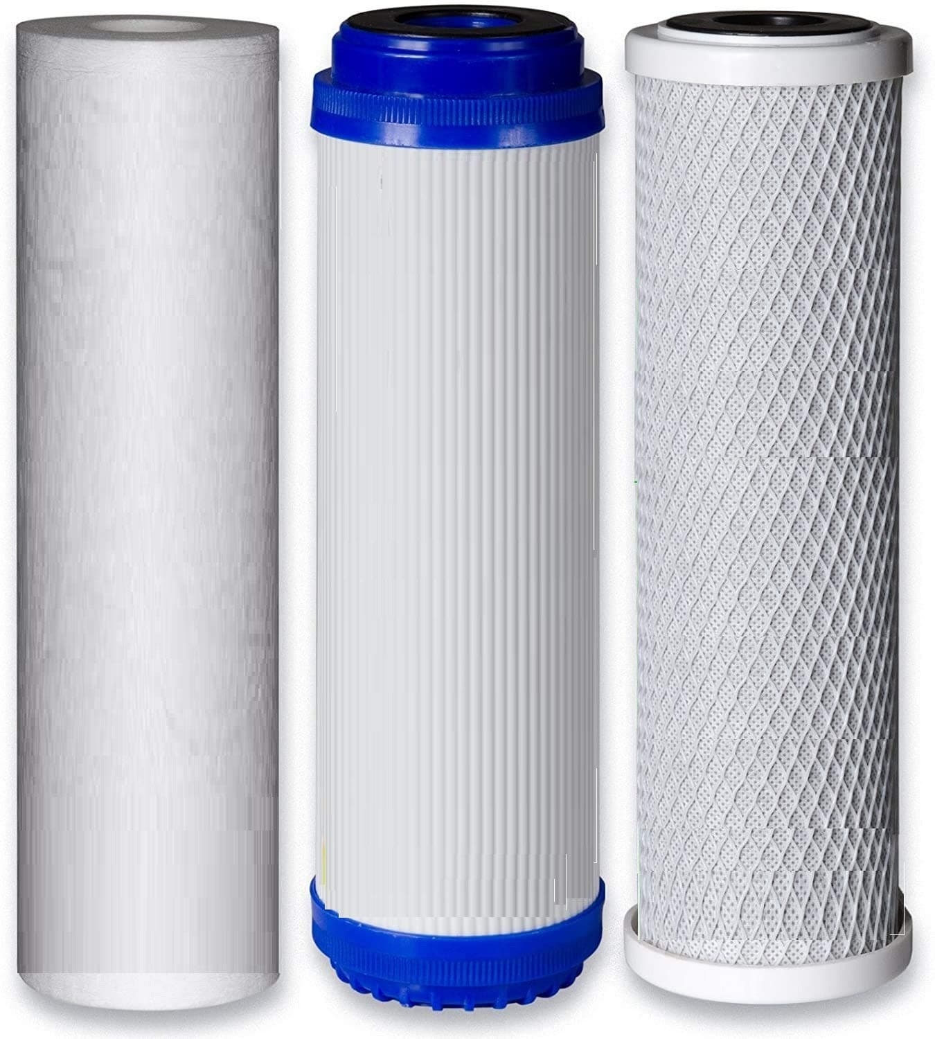 KIRAN FILTRATION Replacement (CTO + GAC + PP) Cartridges Filter Set 10 Inch for Under Sink RO Water Purifier - 3 Pcs