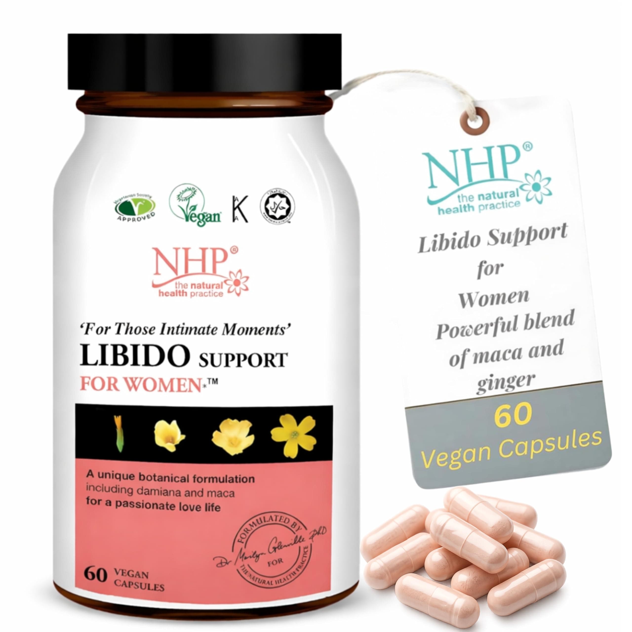 NHP Advanced Libido Support - Vegan Herbal Supplement for Women's Sexual Wellness, Vitality, and Enhanced Intimacy 60 Vegan Capsules