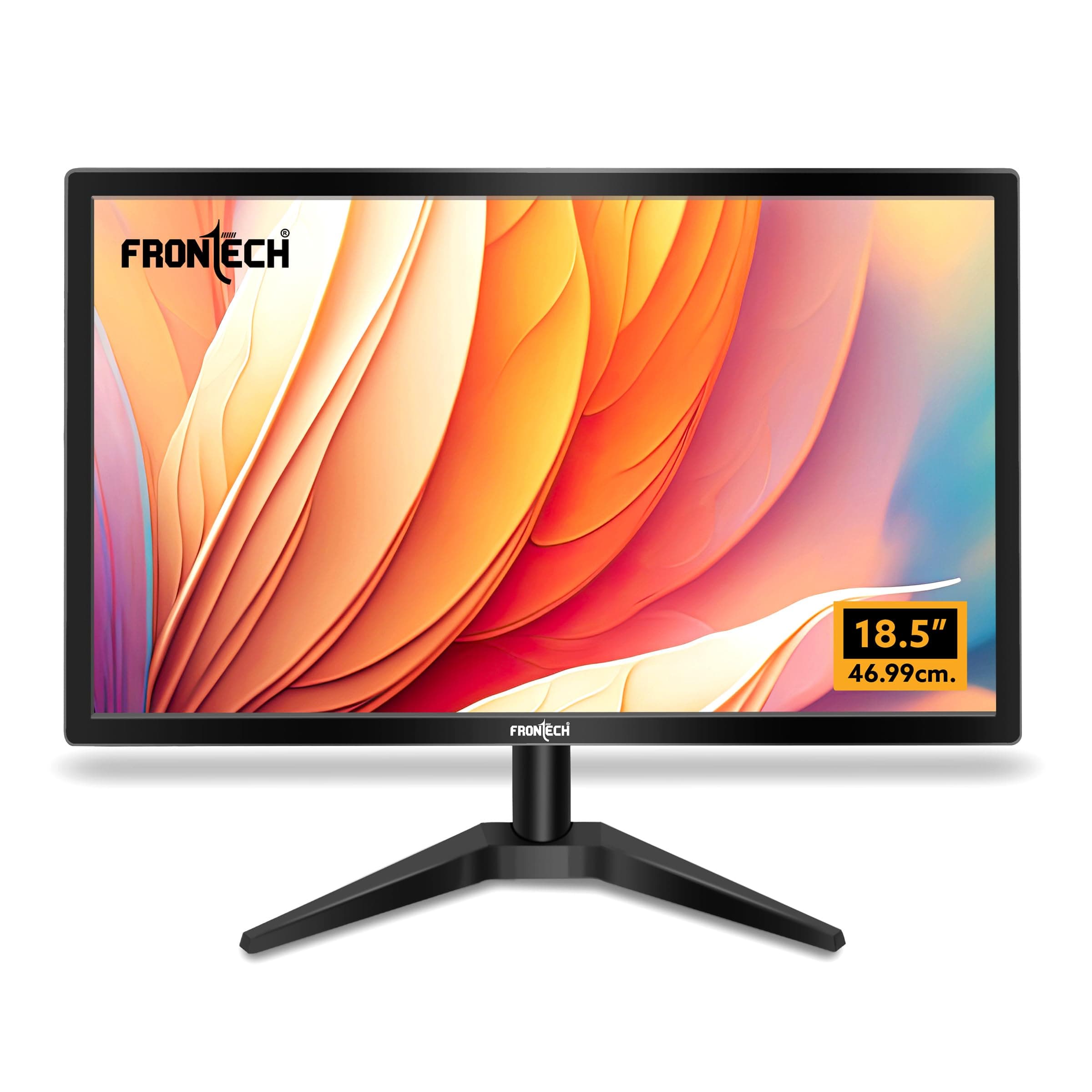 FRONTECH 18.5-inch (46.99cm), LED, HD 1366x768, 60Hz, Black, HDMI & VGA Input, 16.7M Colors, Glossy Panel, Slim Design, Wall Mountable Monitor (MON-0061)