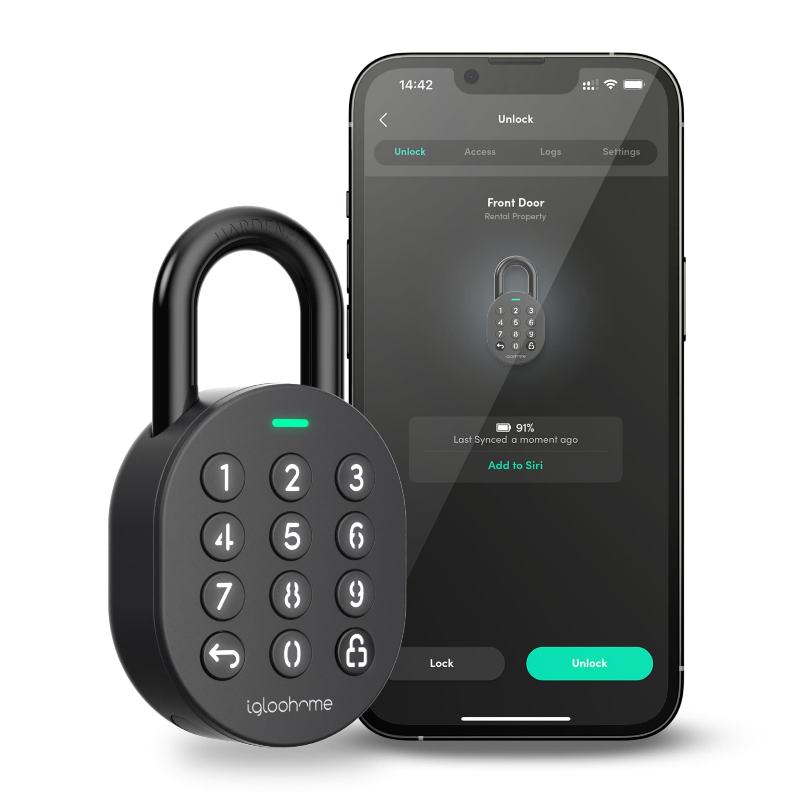 Igloohome Smart Padlock with Silicone Cover Kit (for Indoor Use) â Smart Lock, No WiFi Needed, Grant Remote Access via Bluetooth, Pin Codes & App (Android/iOS) â Lock for Gate, Bike & Locker