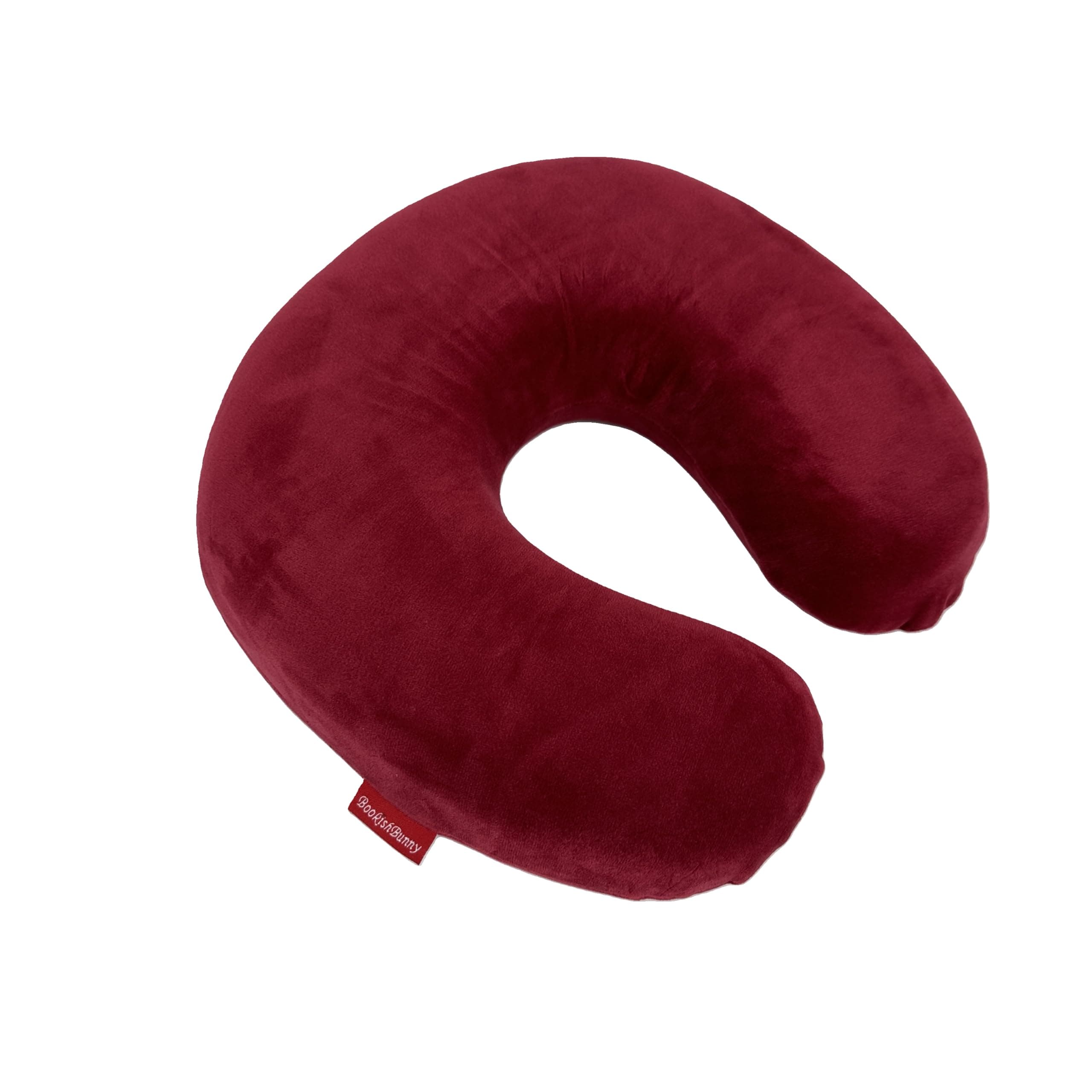 Memory Foam U Shaped Travel Pillow Neck Support Head Rest Cushion (Burgundy)