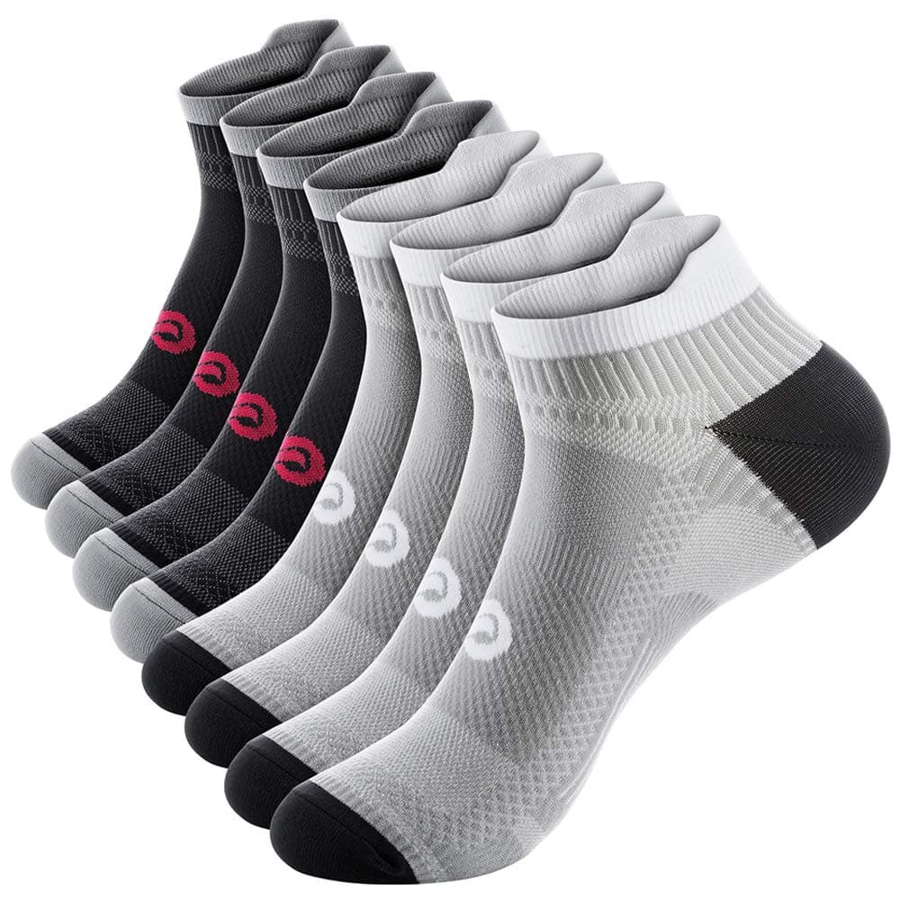 Ankle Compression Sock for Men and Women 2/4/6 Pairs, Low Cut Compression Running Sock with Ankle Support