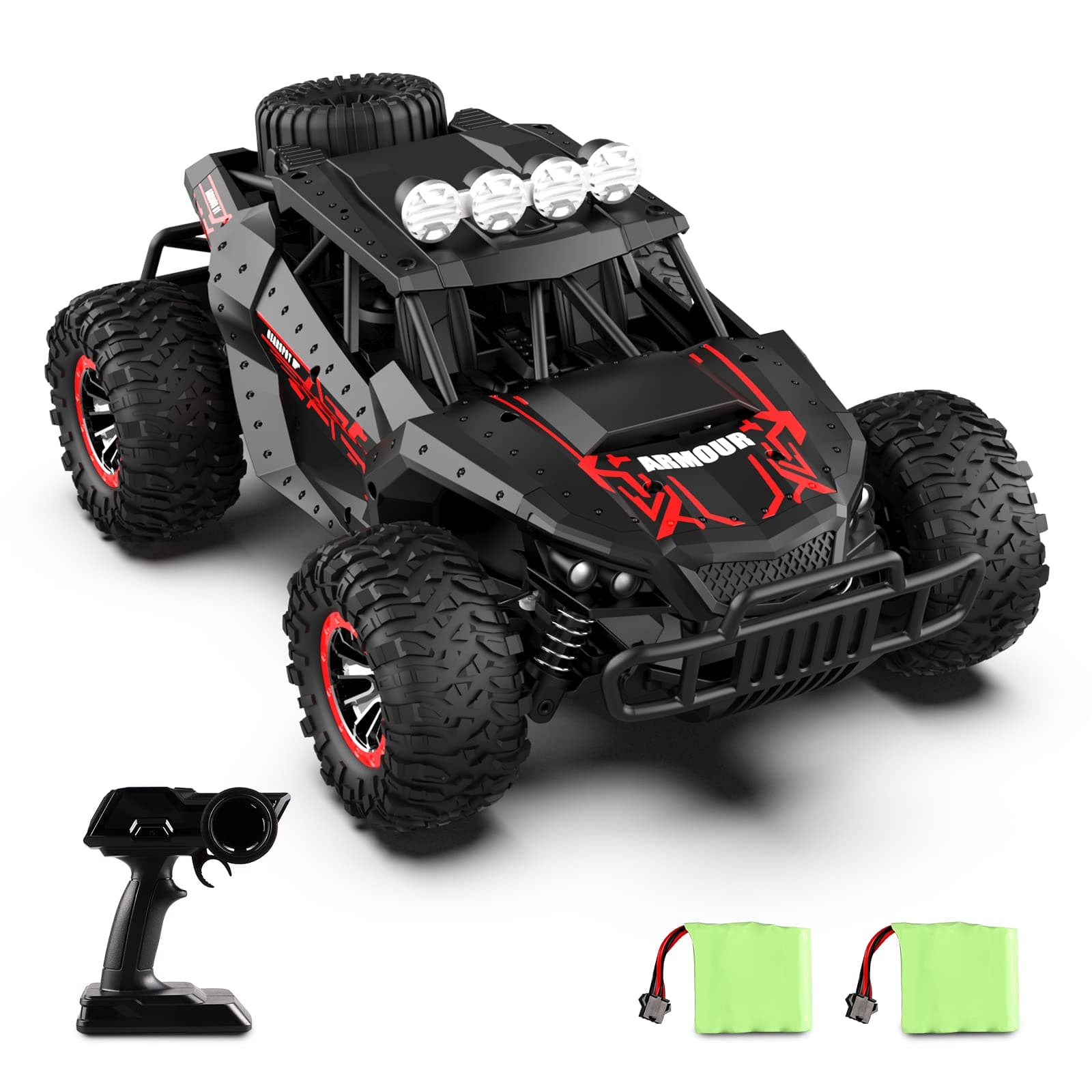 Remote Control Car for Kids 2.4Ghz Rechargeable Batteries 70 mins Play Time, 25 Km/h Monster Truck 1:16 Off-road All-terrains Hobby RC Car Professional Gift for Kids