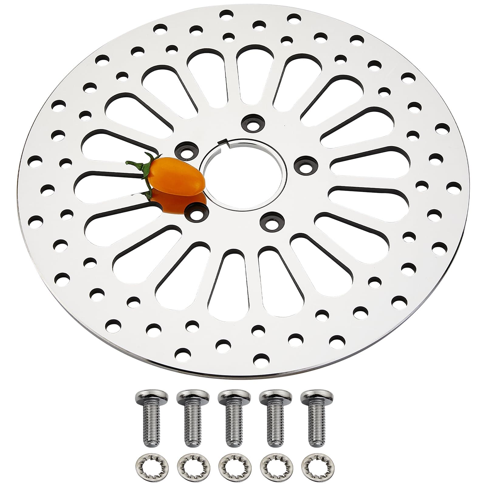 11.5''Front Brake Rotor for Harley Davidson Touring Sportster Dyna and Early Super Glide Softail Great Performance Superior Heat Dissipation Brake part, Mirror-Polished Stainless Steel Rotors