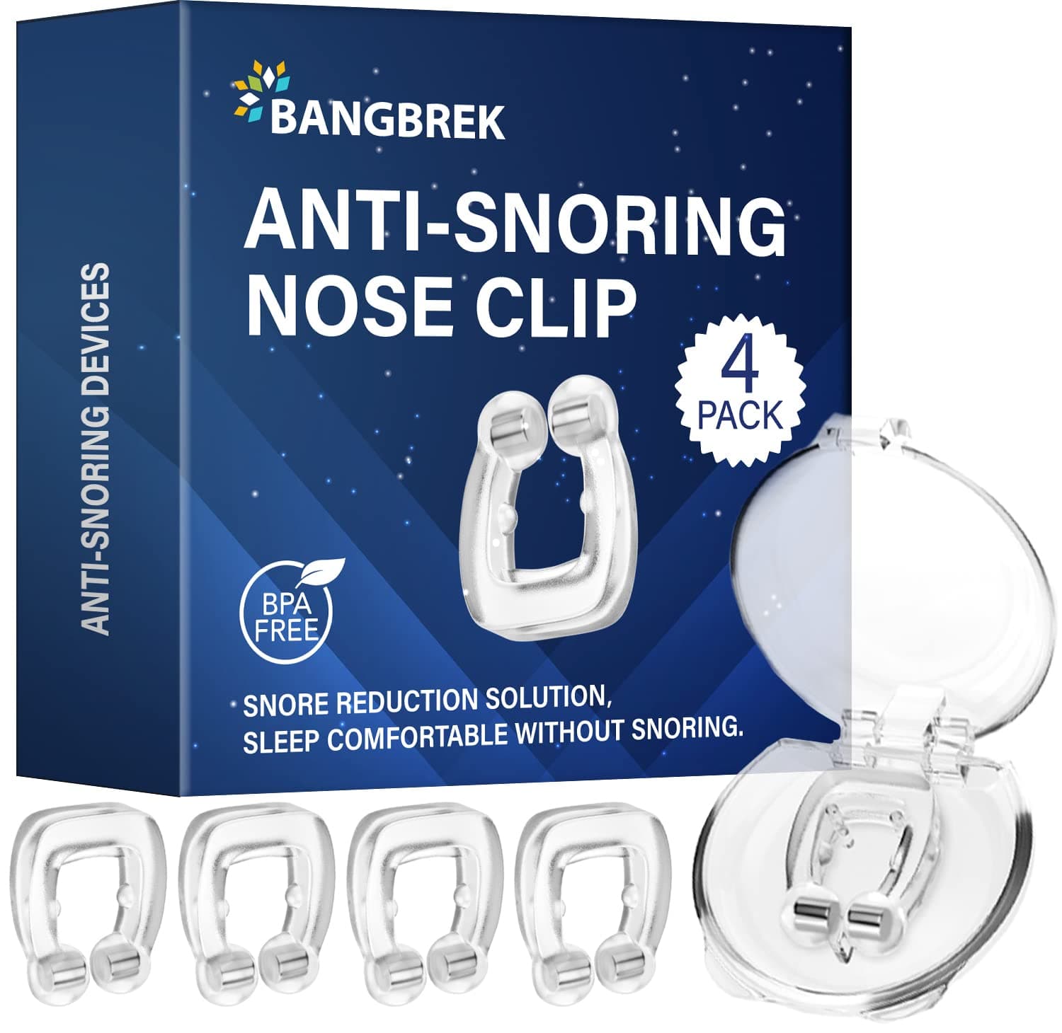 Bangbrek Anti Snoring Devices - Siline Magnetic Anti Snoring Nose Clip, Snoring Solution - fortable Nasal to Relieve Snore(4 PCS)