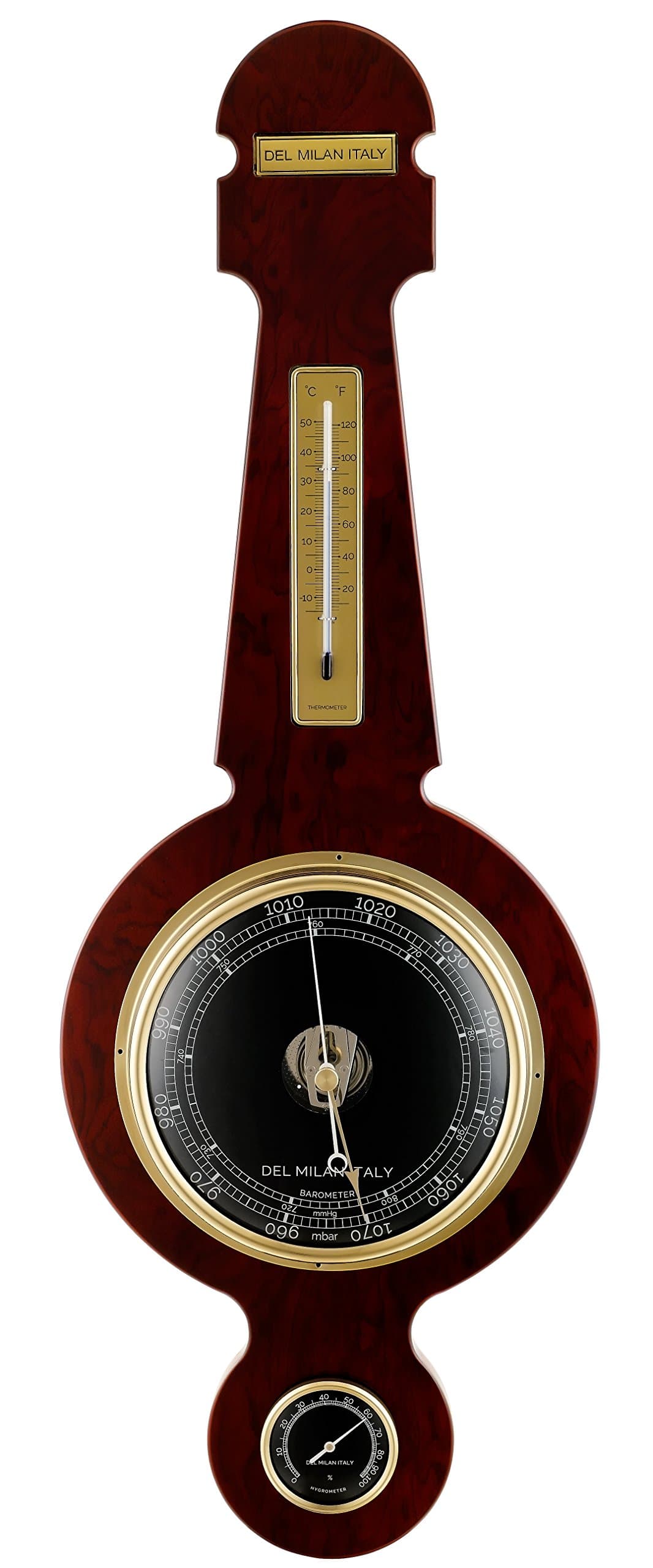Banjo Barometer, Thermometer, Hygrometer, Mahogany Finish