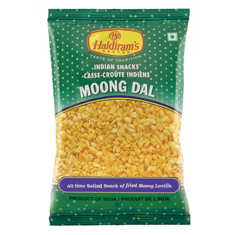 Haldiram Indian Snacks Moong Dal All Time Salted Snack of Fried Mung Lentils 150g ( 5.2 Oz )