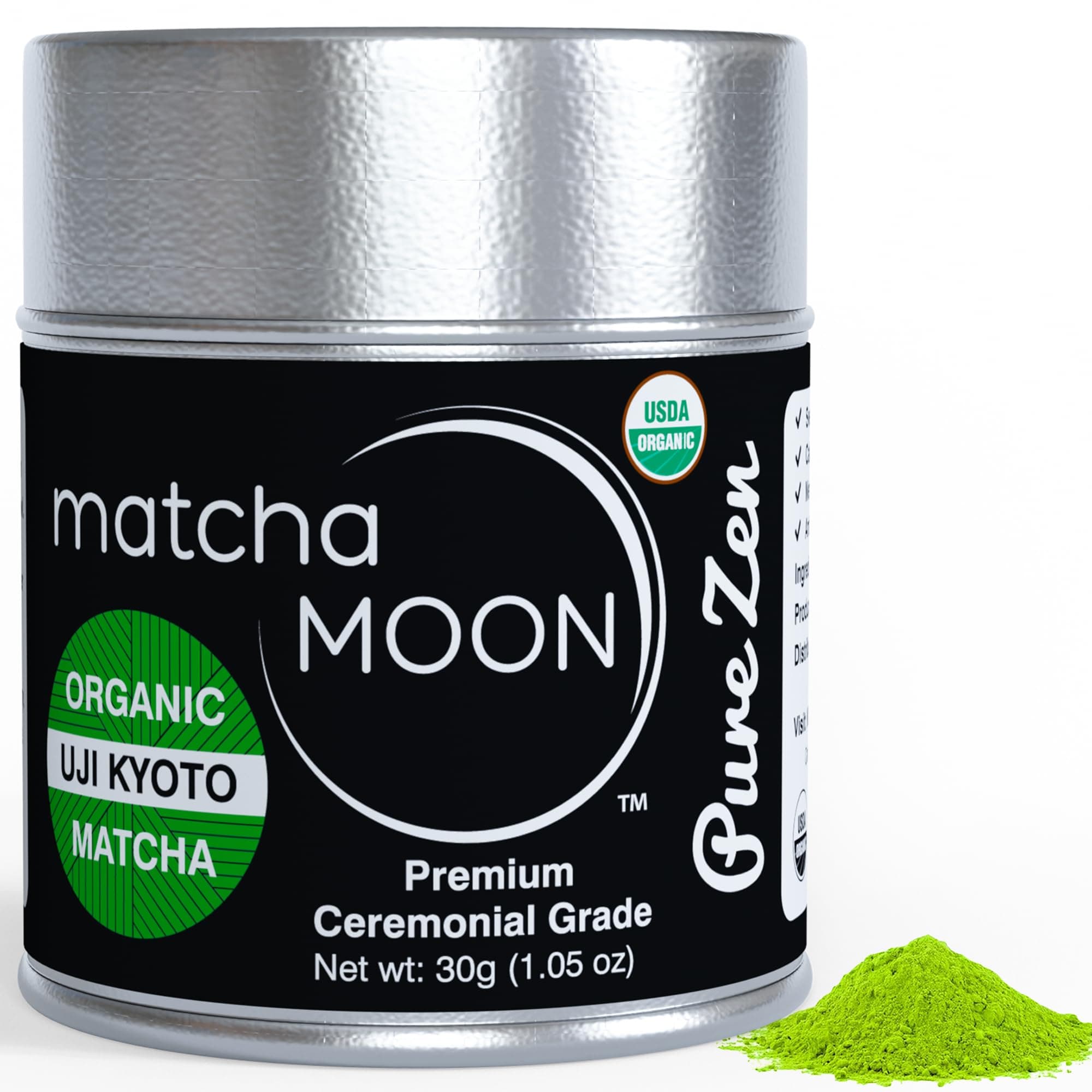 Matcha Moon Kyoto Uji Matcha Organic Organic Cultivation No Pesticides Additive Powder Organic Ceremonial Grade Japanese Matcha 1.1 oz (30 g)