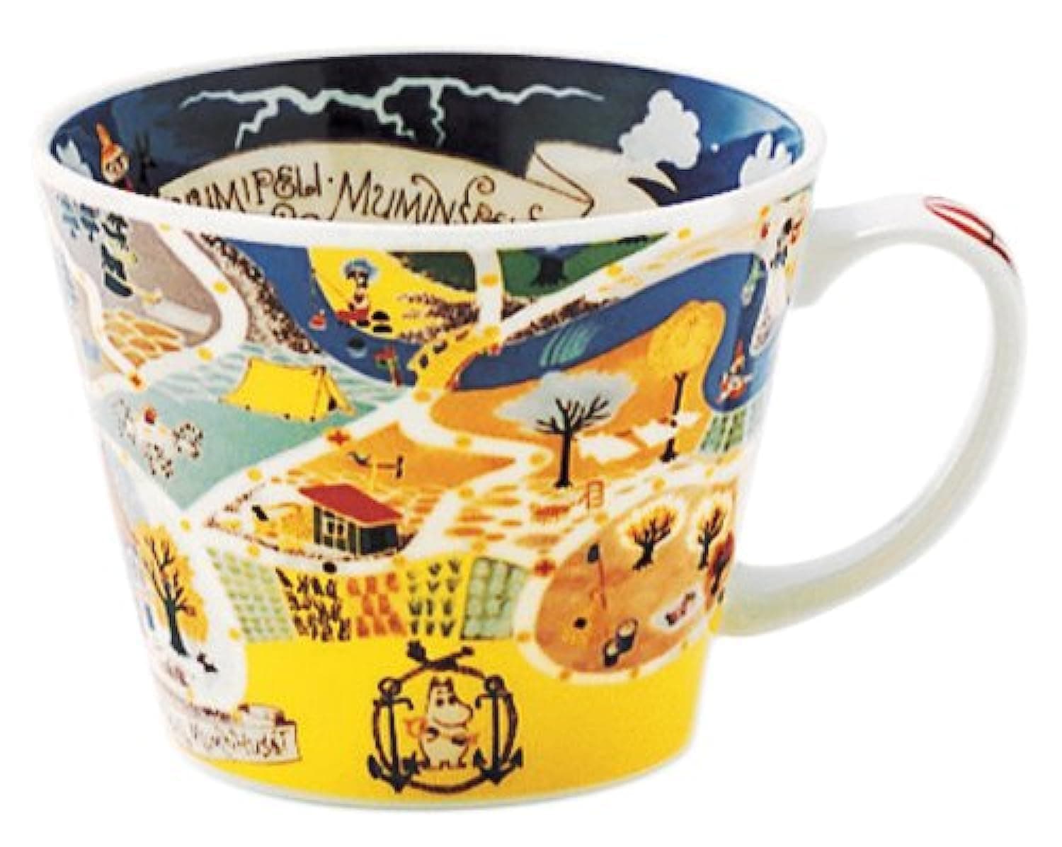 山加商店 Moomin Valley Map Design Soup Mug Cup Yamaka Japan