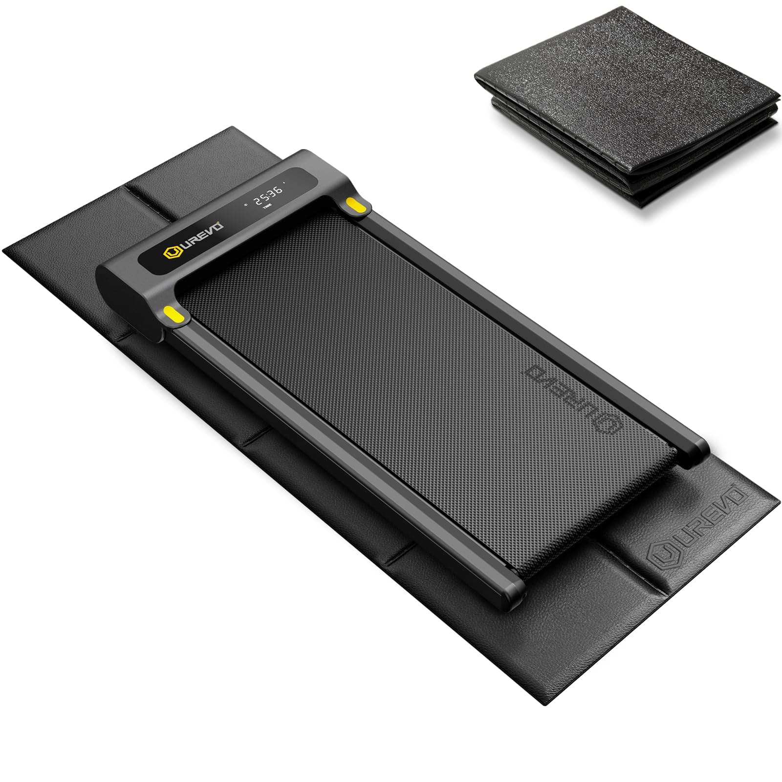 Laufband mit 9% Steigung, Walking pad klappbar mit Sicherheitsgriff, One-Touch-HIIT-Modus, Gehen, Joggen oder Laufen fรผrs Homeoffice, Kein Zusammenbau erforderlich, Fernbedienung & LED-Anzeige