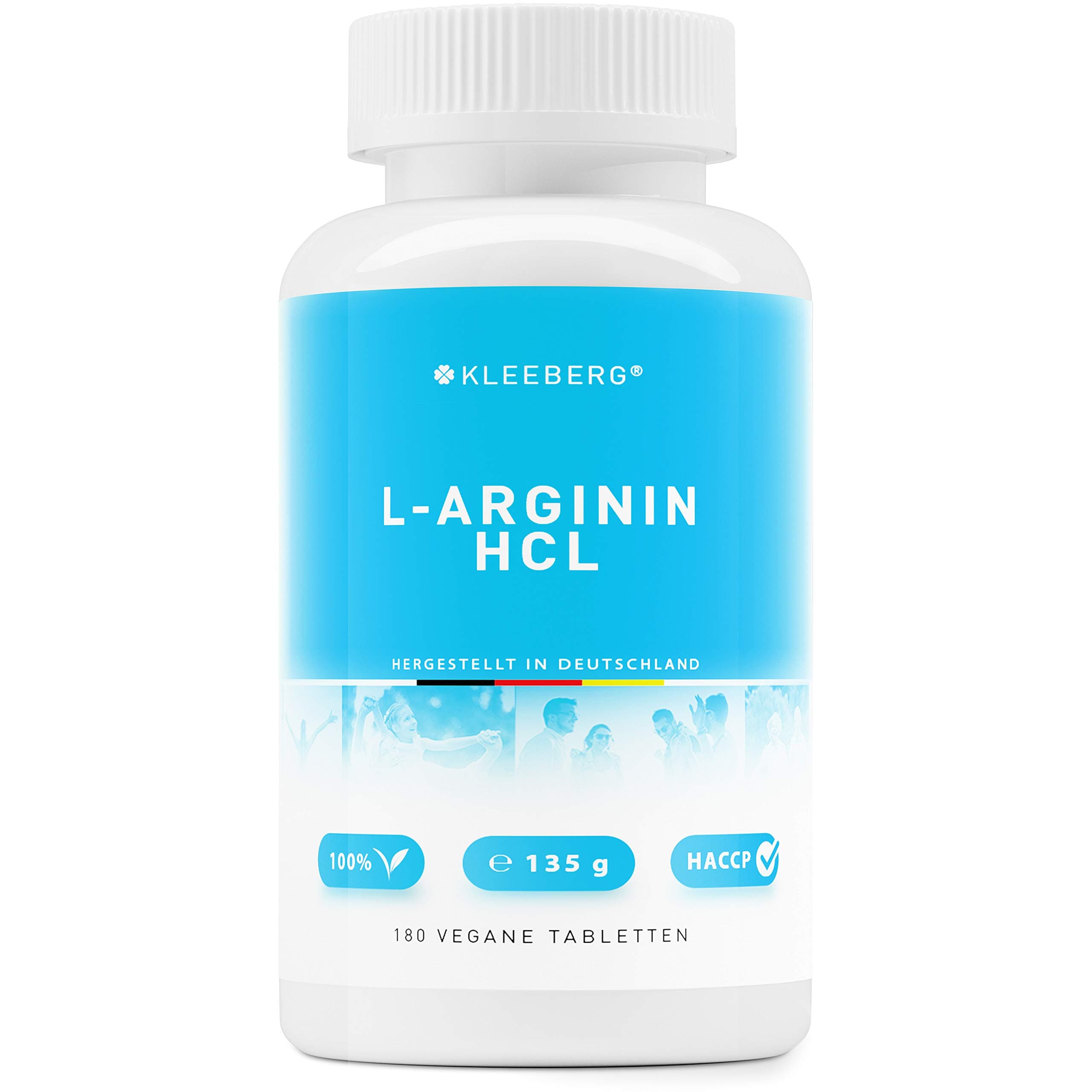 Kleeberg L-Arginine HCL, 180 Vegan Tablets 500mg per Tablet, 3000mg per Serving, Made in Germany