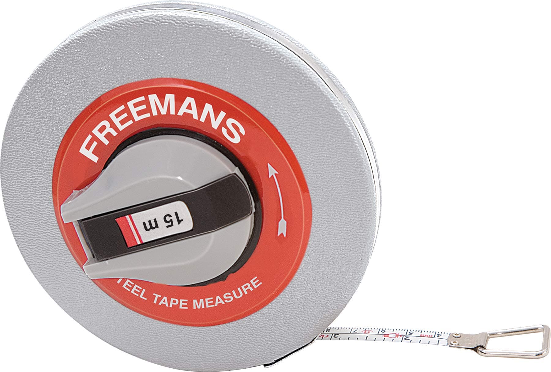 FREEMANS SW15 Steel Leatherette 15m:13mm Measuring Tape - 15m/50ft || Vinyl Leatherette Covered Case || Stainless Steel Band || Dura Coat Tape Blade || Stainless Steel Mouth with End Hook