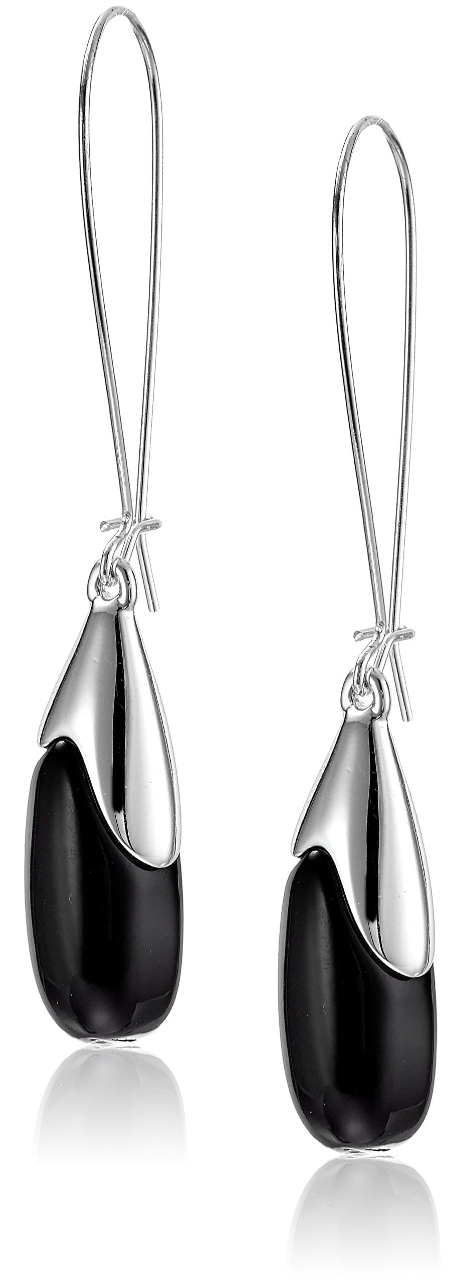 Robert Lee Morris Women's Black Bead Long Drop Earrings