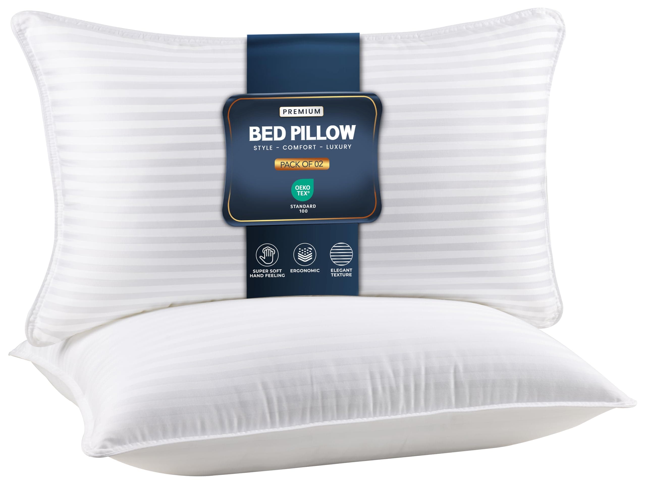 Bed Pillows for Sleeping King Size (White), Set of 2, Down Alternative Pillow for Sleeping, Cooling Hotel Quality Pillow Set for Back, Stomach or Side Sleepers