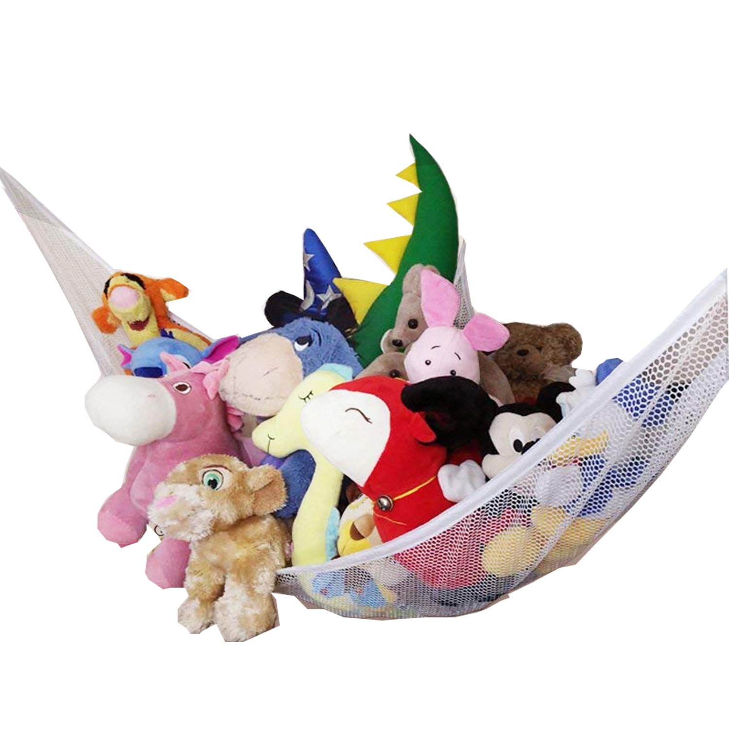 Jumbo Stuffed Animal Storage Hammock - Wall Toy Storage Net 7 Feet for Organizing Kids Rooms Tidy - Stuffies Corner Hammock Net for Hanging Toys Animals Teddy Bear, Portable and Clutter-Free