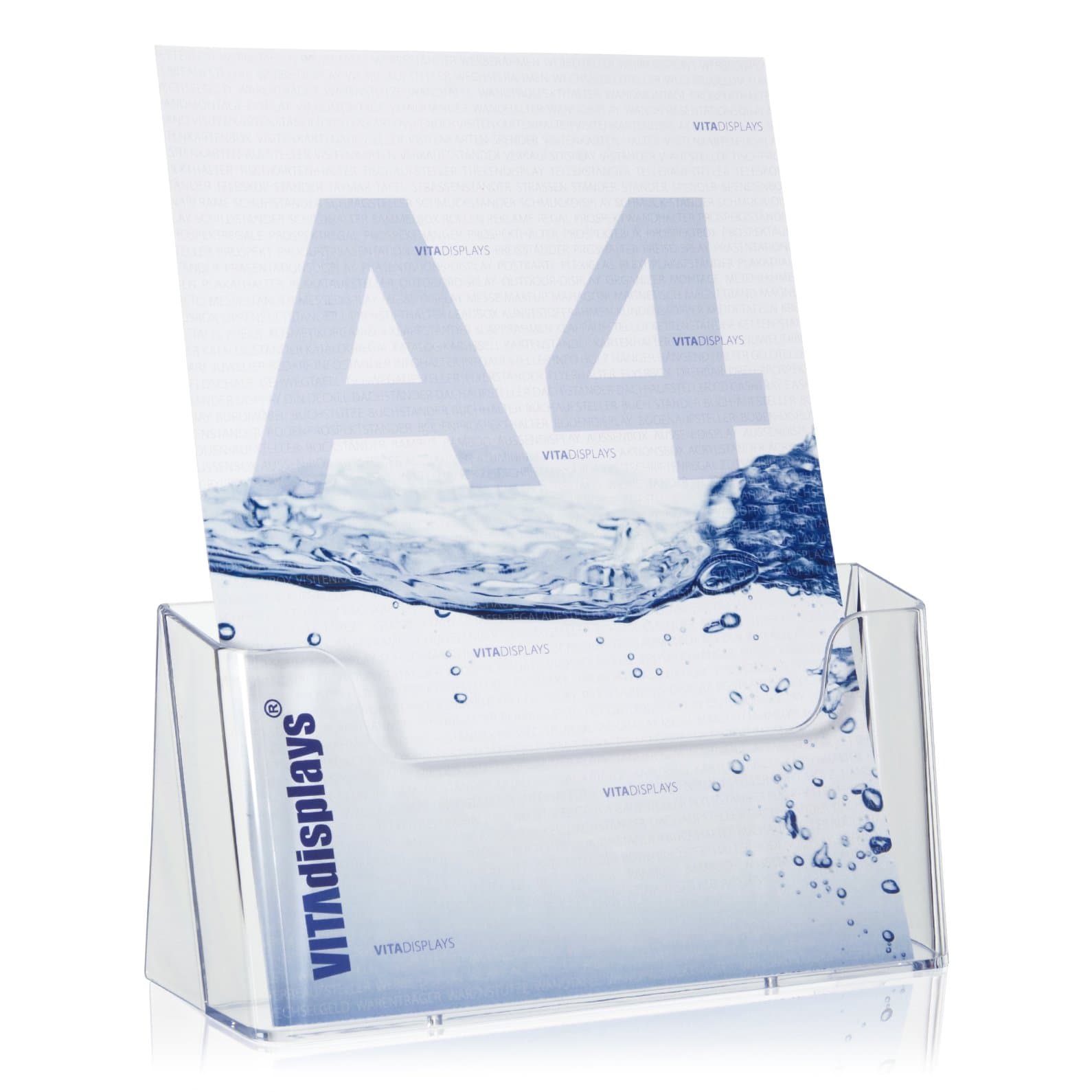 VITAdisplays Table Brochure Stand Flyer Stand Brochure Holder Transparent DIN A4