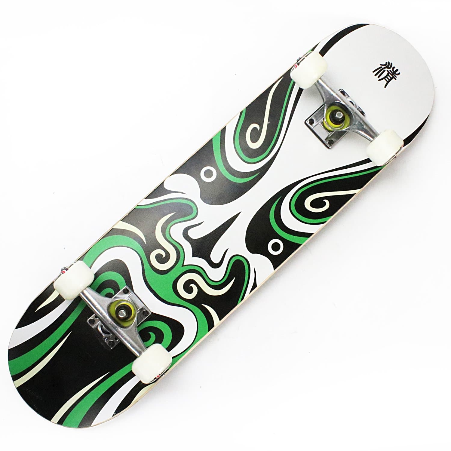 OneHype - Pro Complete Skateboard Designer Board, 31" x 8 inch Maple Wood Deck, Black Aluminum Trucks, ABEC 7 Bearings