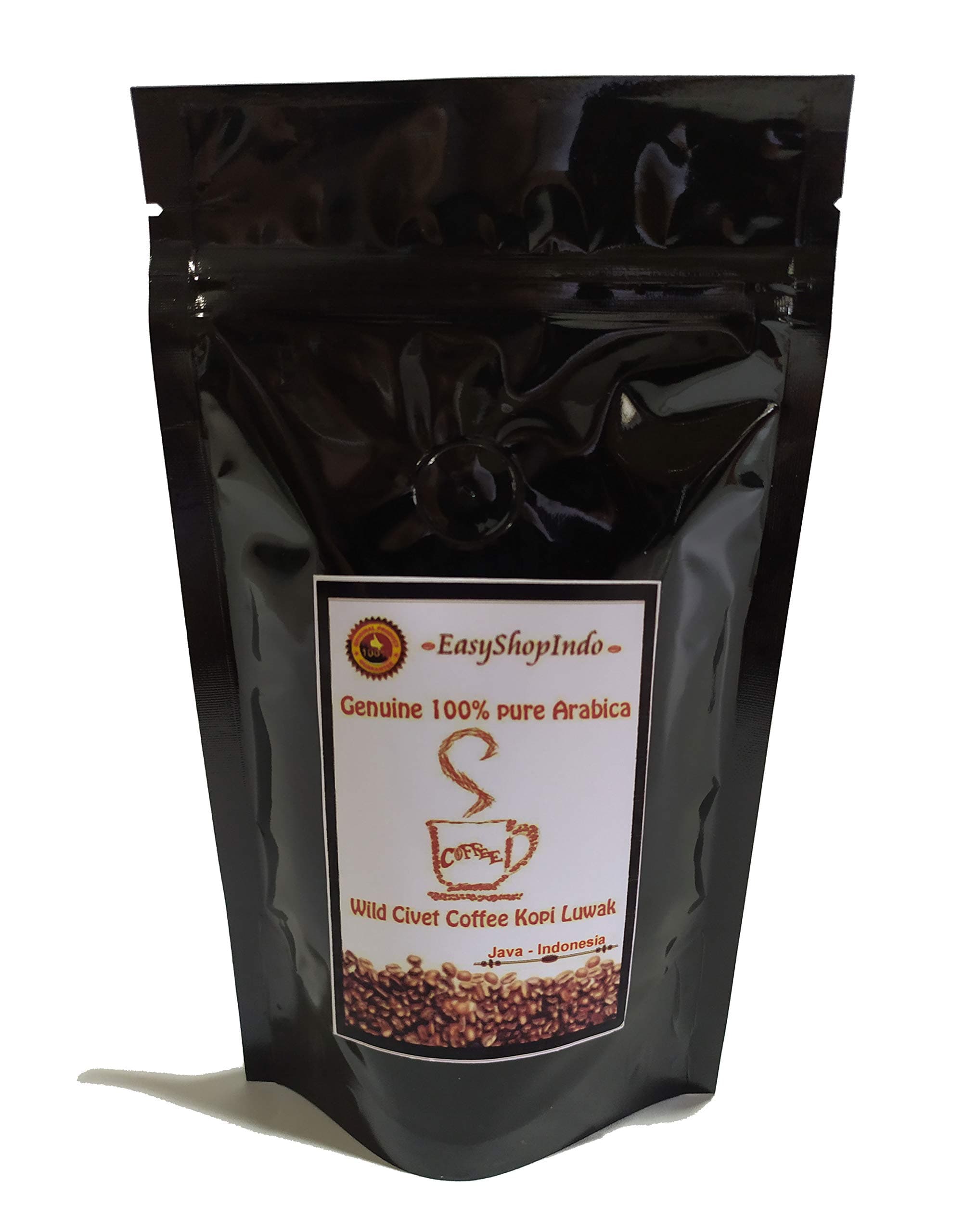 Genuine 100% Pure Natural Wild Civet Coffee Kopi Luwak Fresh Roasted Beans 100g (3.5oz)