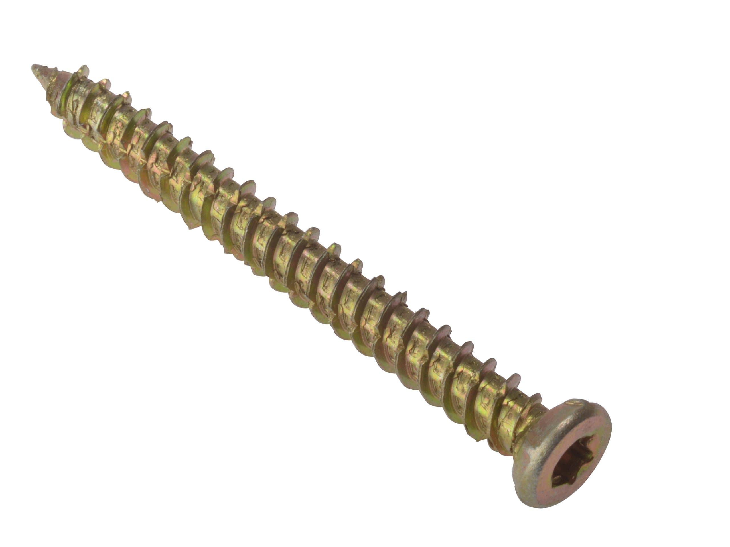 ForgefixConcrete & Masonry Screws | 7.5 x 62mm | Zinc Yellow Passivated | Box 100