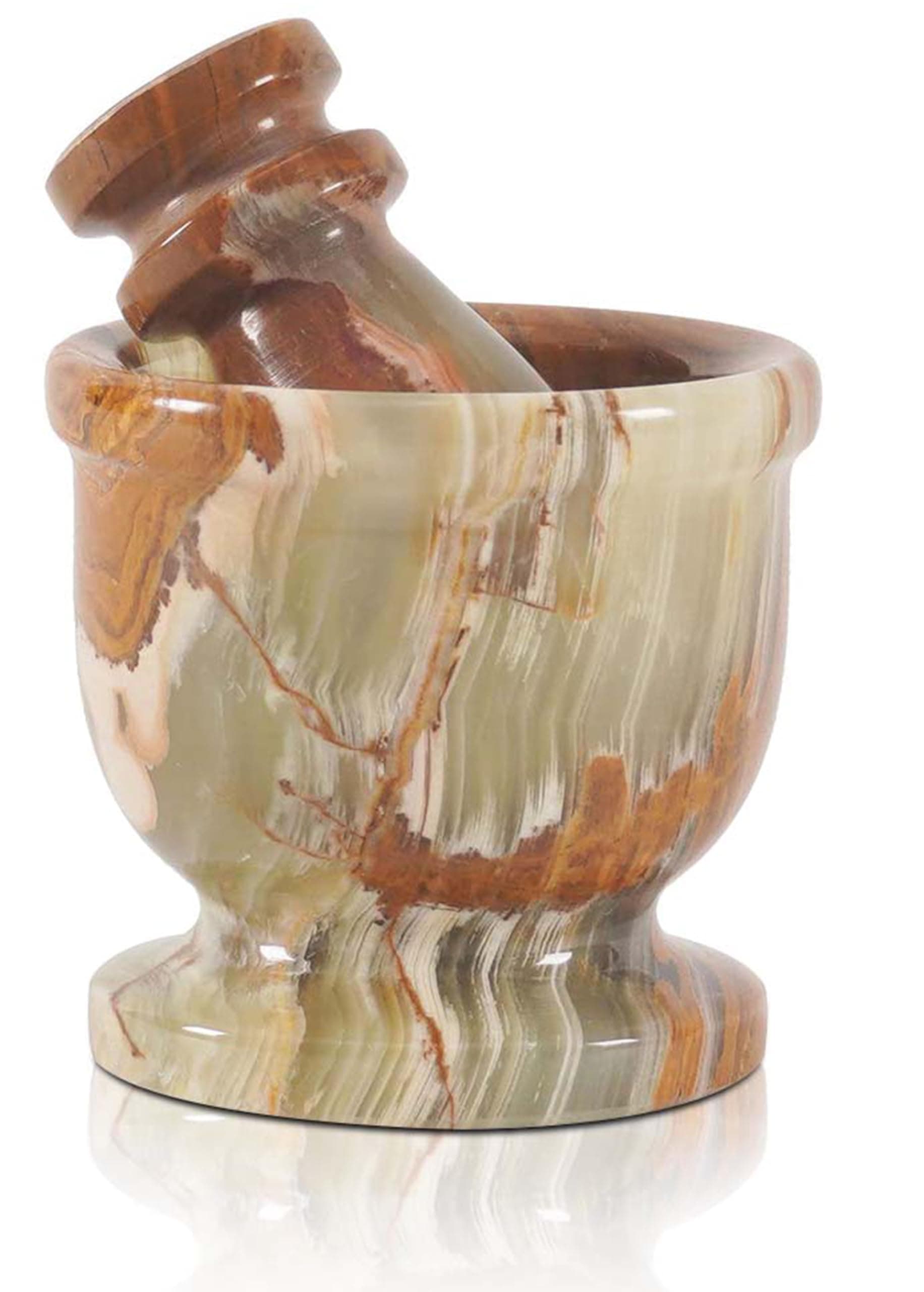 Radicaln Marble Mortar and Pestle Set Green 2.5" Inches Handmade Garlic Crusher & Grinder Bowl, Mini Mortar and Pestle for Kitchen - Herb Grinder Spice Grinder