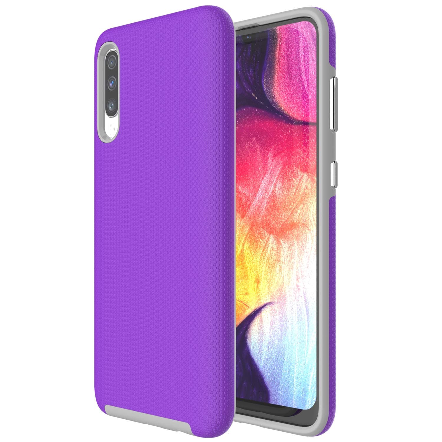 ALDHOFA Samsung A50 Case Cover with Shockproof TPU Frame Slim Fit Protective Case for Samsung Galaxy A50 - Purple