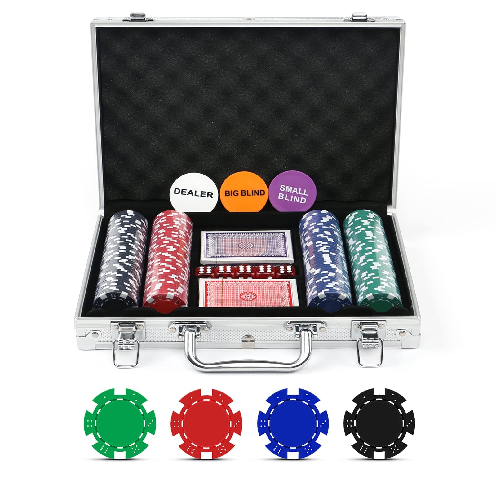 NOLIE Casino Poker Chip Set 200 300 PCS with Aluminum Case for Gambling(11.5 Gram)