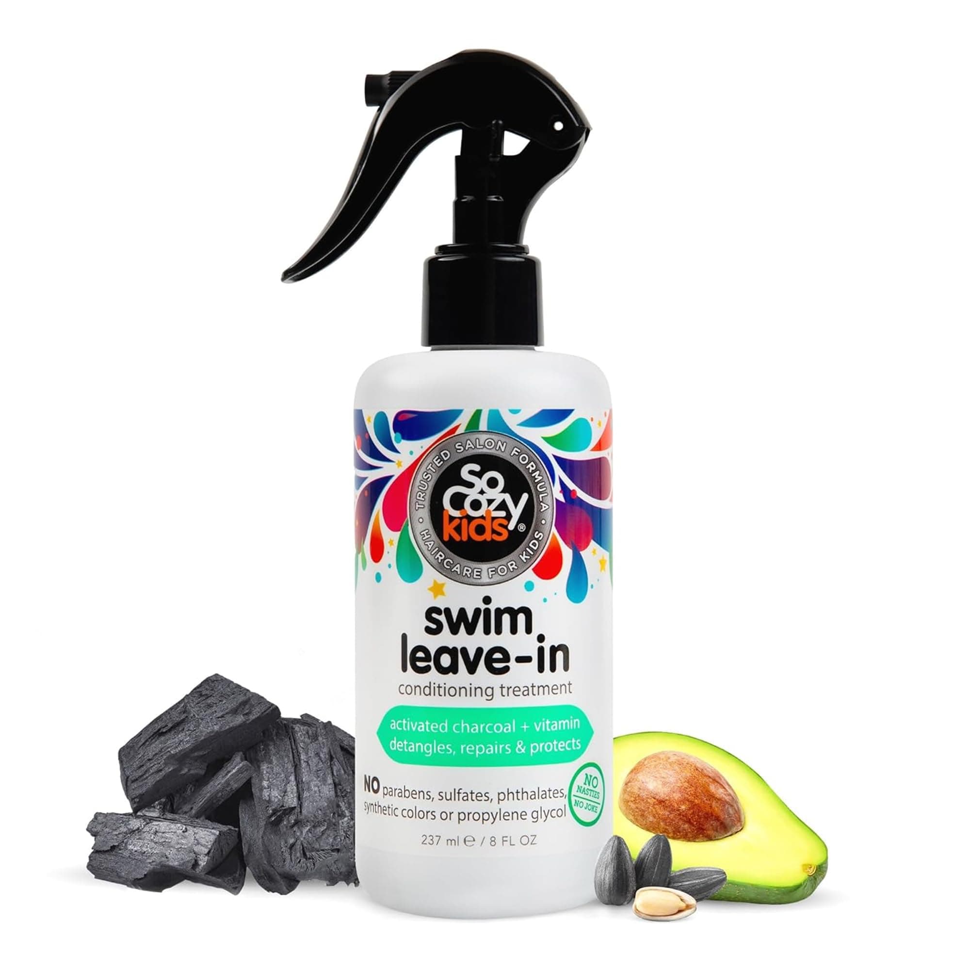 SO COZY Lime Socozy Swim Spray|Leave-In Treatment & Conditioner|For Kids Hair|Protects And Repairs Pool/Sun/Salt Damage|8 Fl Oz|No Parabens,Sulfates,Synthetic Colors Or Dyes,White
