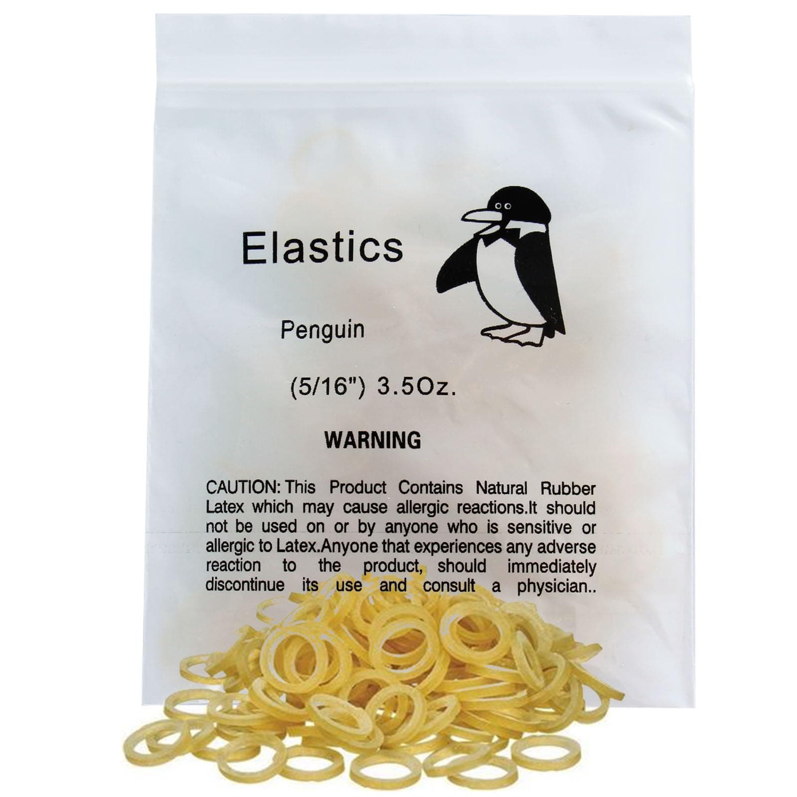 100 Pack Orthodontic Elastics Dental Rubber Bands Intraoral Elastic Bands Black Penguin (Light, 3.5 Oz, 5/16'')