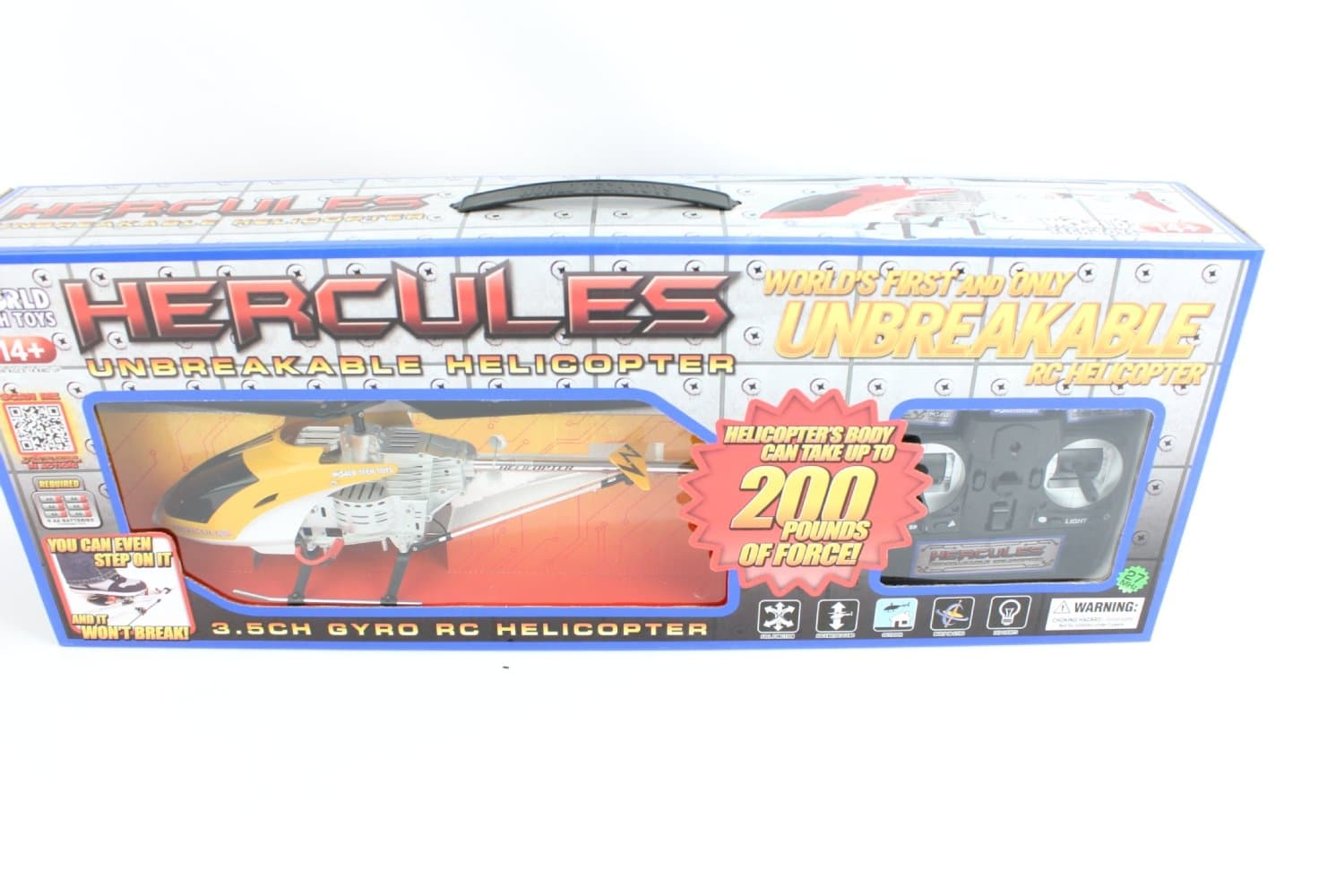 World Tech Toys 3.5CH Gyro Hercules Unbreakable Remote Control Helicopter, yellow
