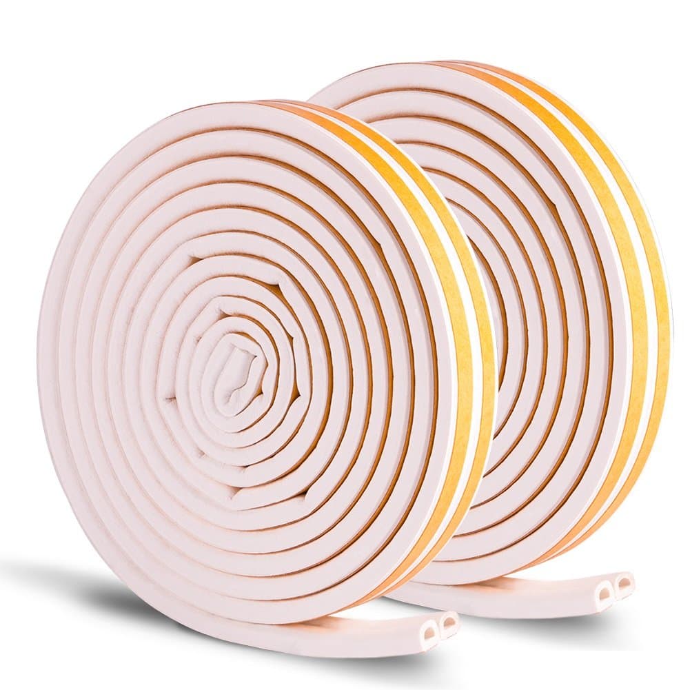 NouveLife Waterproof Insulation Door Window Strip D Form 10m EPDM Tape 9mm x 6mm Waterproof Noise Isolation Air Passage Block, white