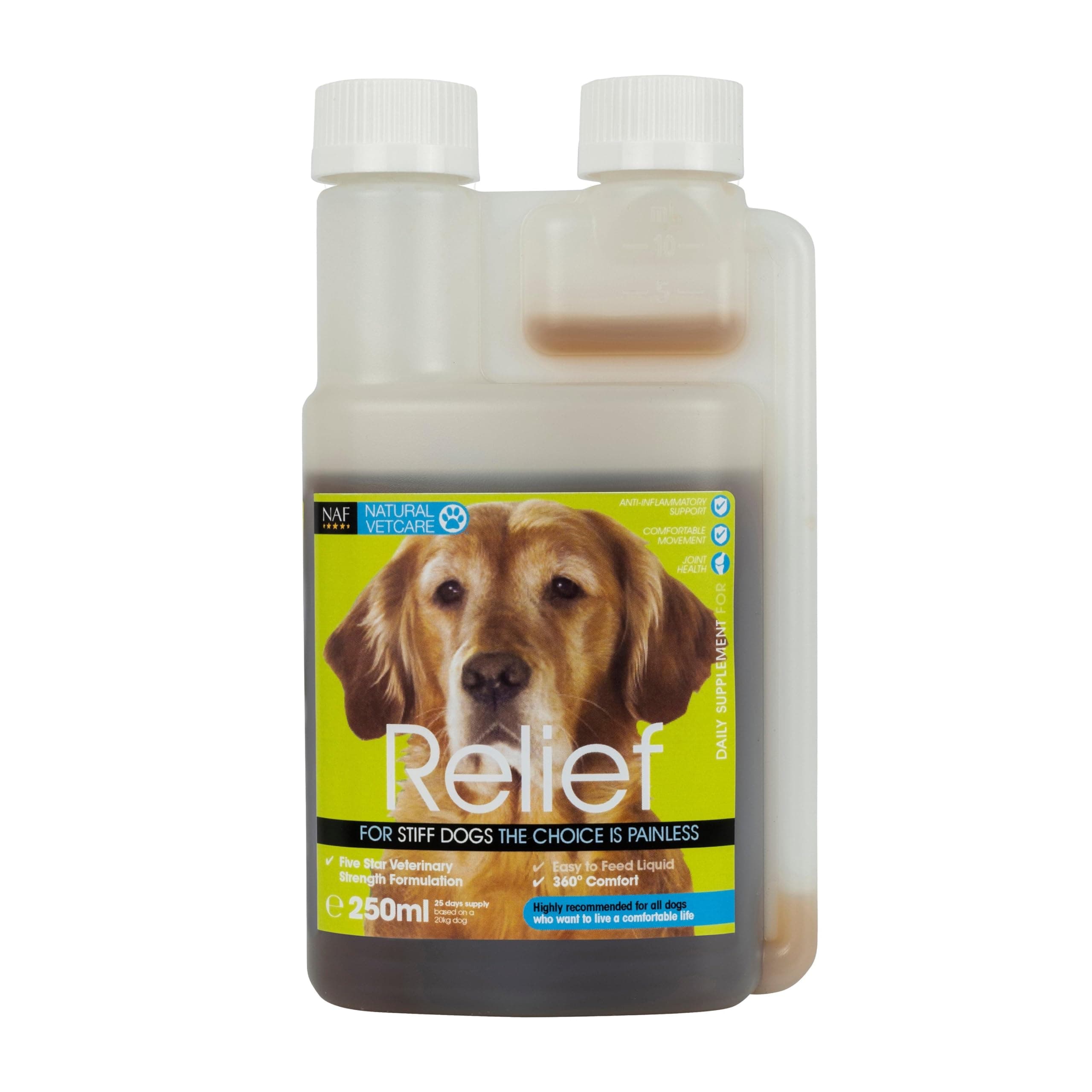 Natural VetCare Relief for Dogs 250ml – Veterinary Strength Liquid Supplement – Supports Joint Comfort, Flexibility & Mobility – With Glucosamine, MSM, Omega-3 & Boswellia