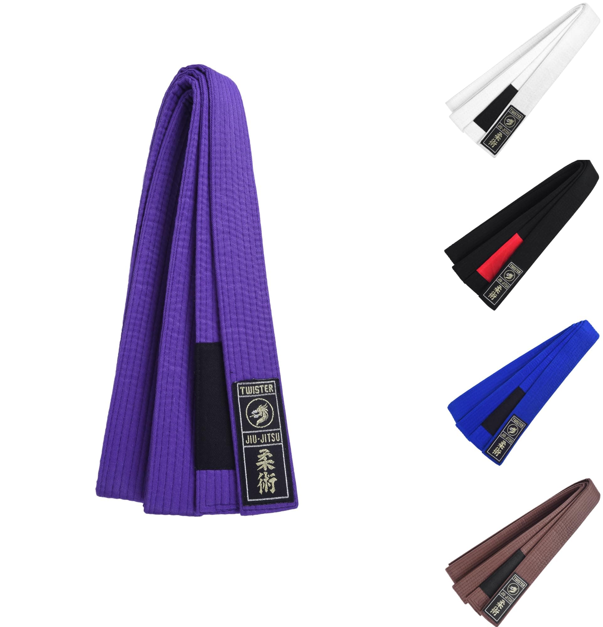 TwisterJiu Jitsu Belt | 1.5" Wide BJJ Belt | Premium Quality Woven Patch | 9 Stitching Belt