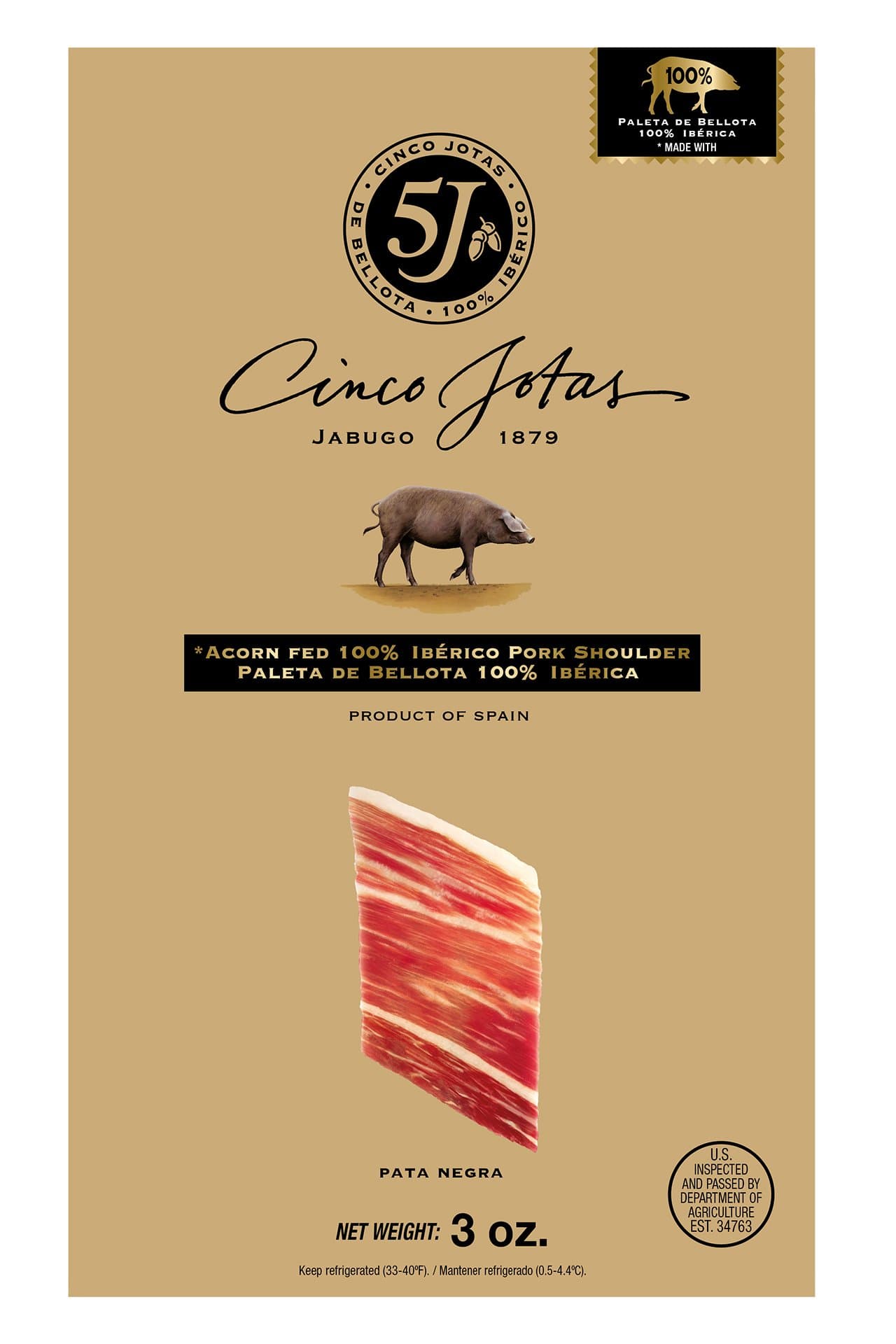 Paleta Iberico De Bellota, Sliced Ham - 3 oz