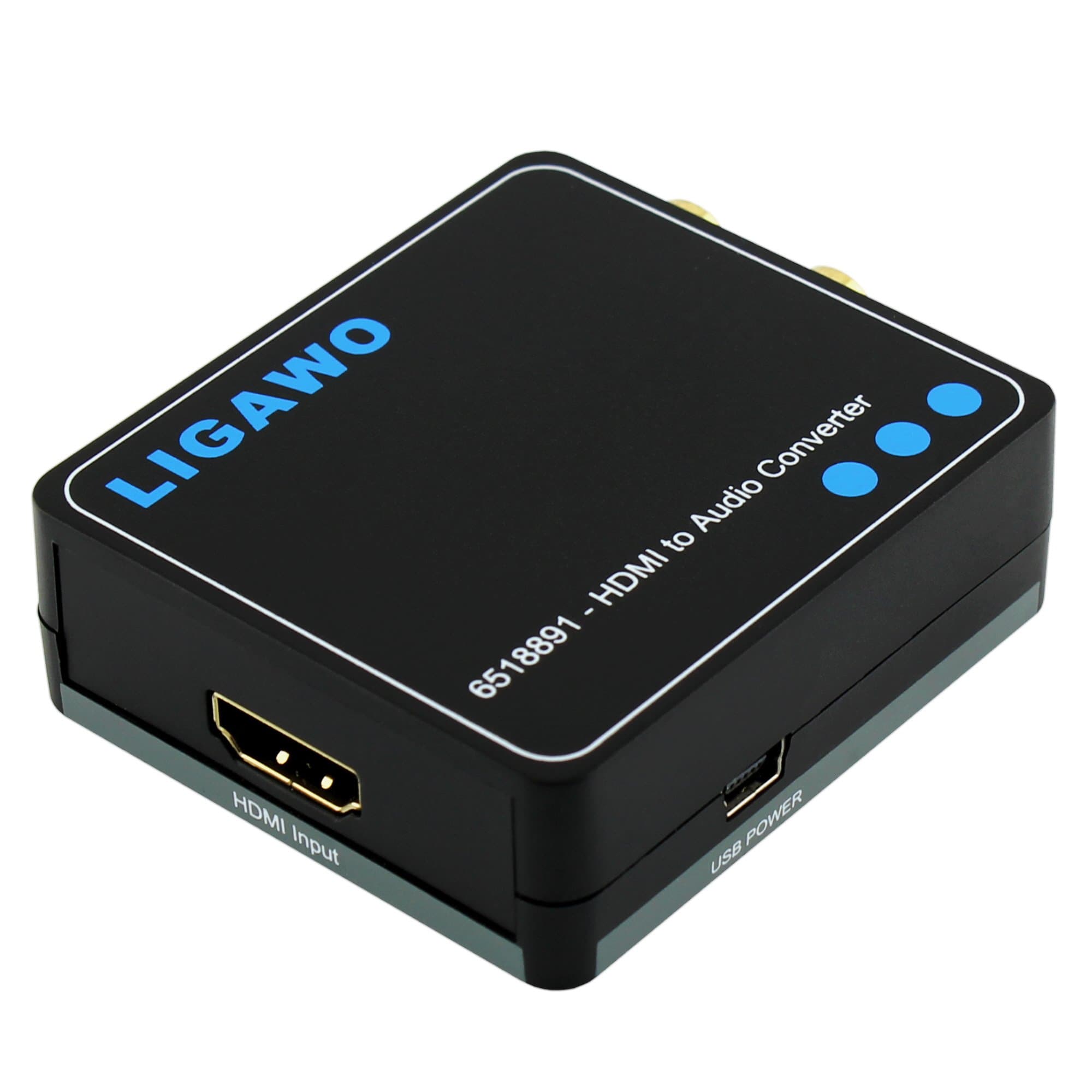 Ligawo 6518891 HDMI Digital Audio to Analogue Converter DAC Output via RCA R/L with 3.5 mm Jack