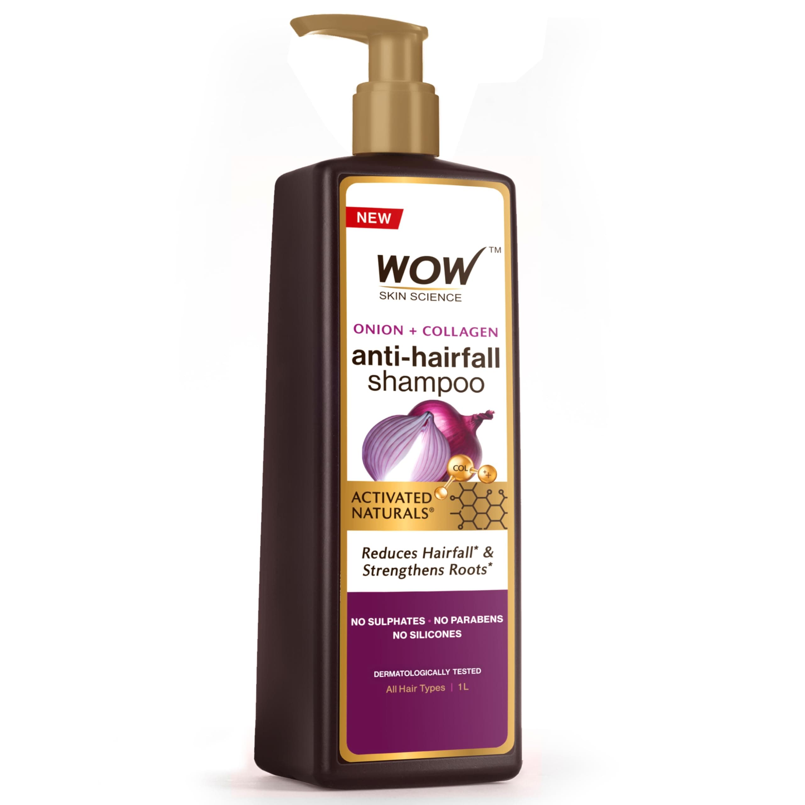 Onion Shampoo With Red Onion Seed Oil Extract, Black Seed Oil & Pro-Vitamin B5 - No Parabens, Sulphates, Silicones, Color & Peg - 1L