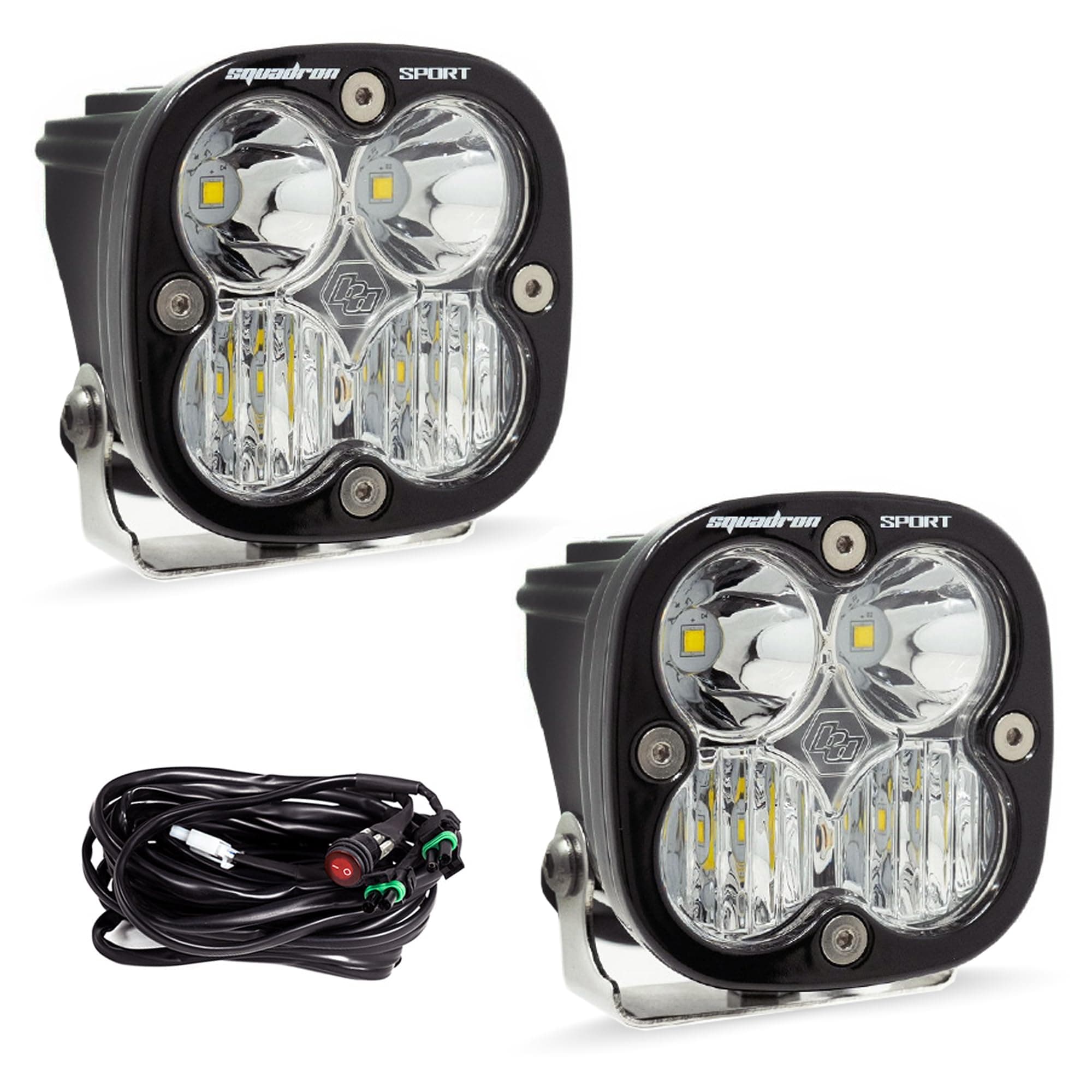LED Light Pods Clear Lens Driving/Combo Pair Squadron Sport