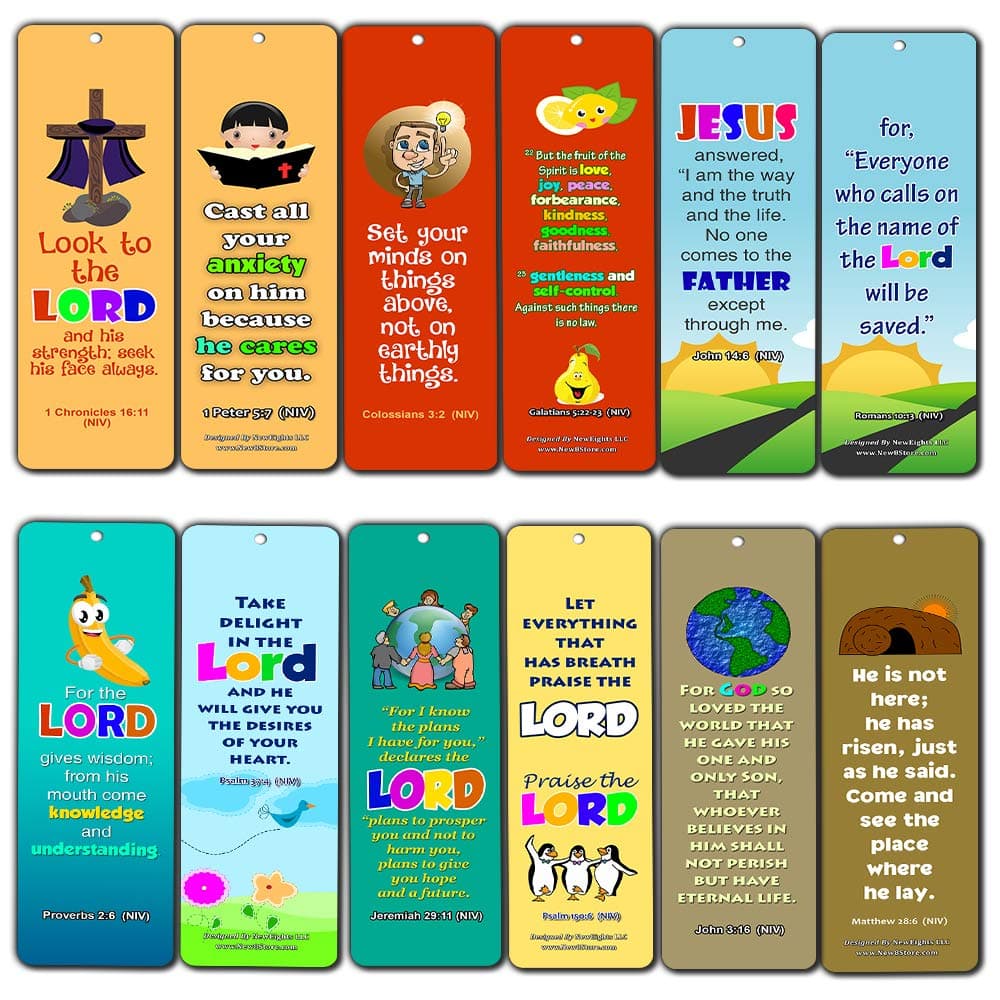 Easy Bible Scriptures for Kids - Powerful Word of God (60-Pack) - Great Giveaways for ministries and Sunday Schools