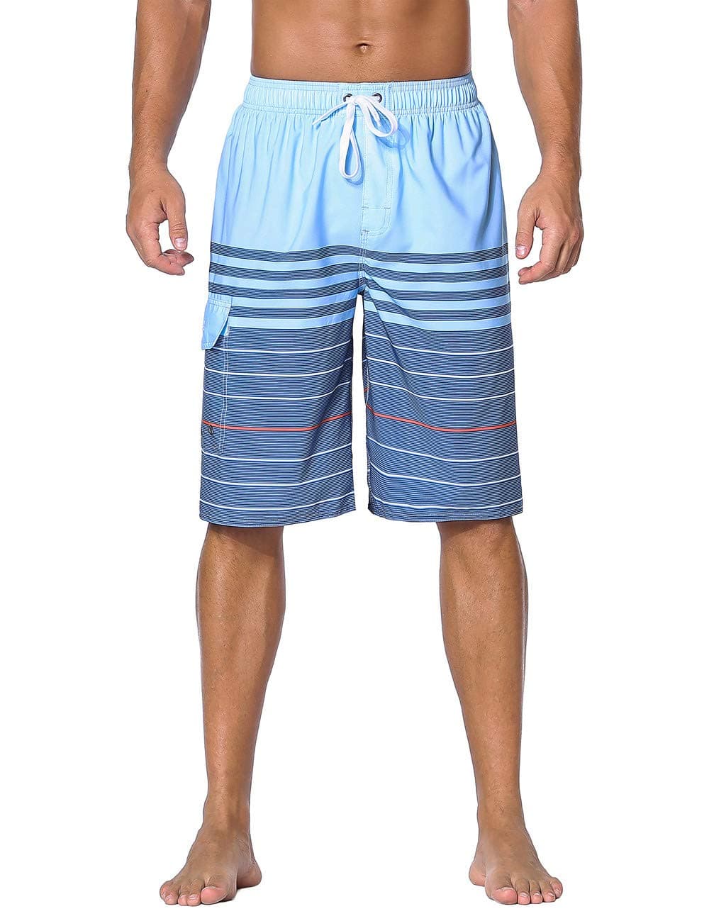 Nonwe Men's Beachwear Board Shorts Quick Dry with Mesh Lining Swim Trunks