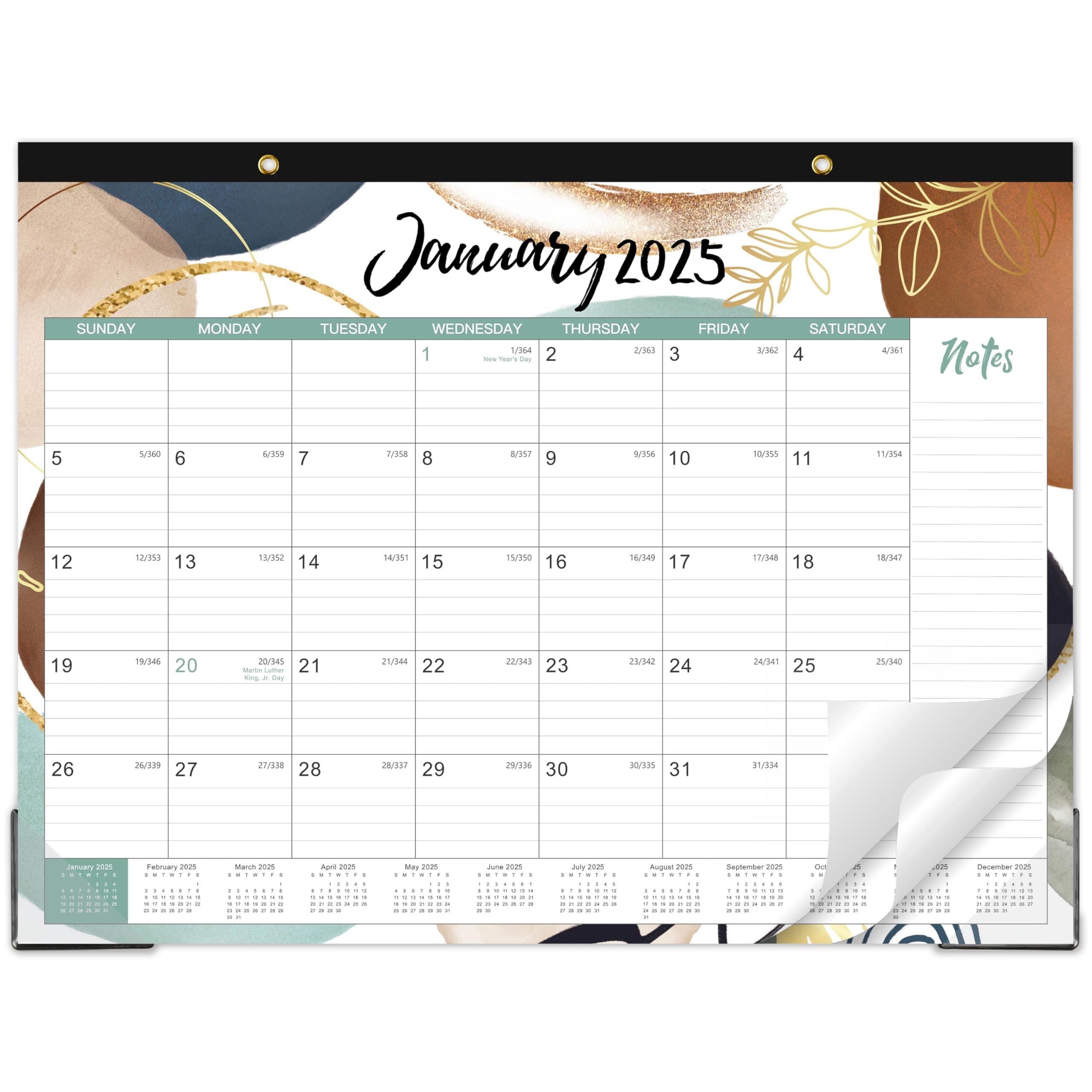Youthamazing 2025 Desk Calendar - Jan 2025 - Dec 2025, 12 Months Large Monthly Desk Calendar, 22"" x 17"", Desk Pad, Large Ruled Blocks, To-do List & Notes, Great Desk/Wall Calendar Organizer
