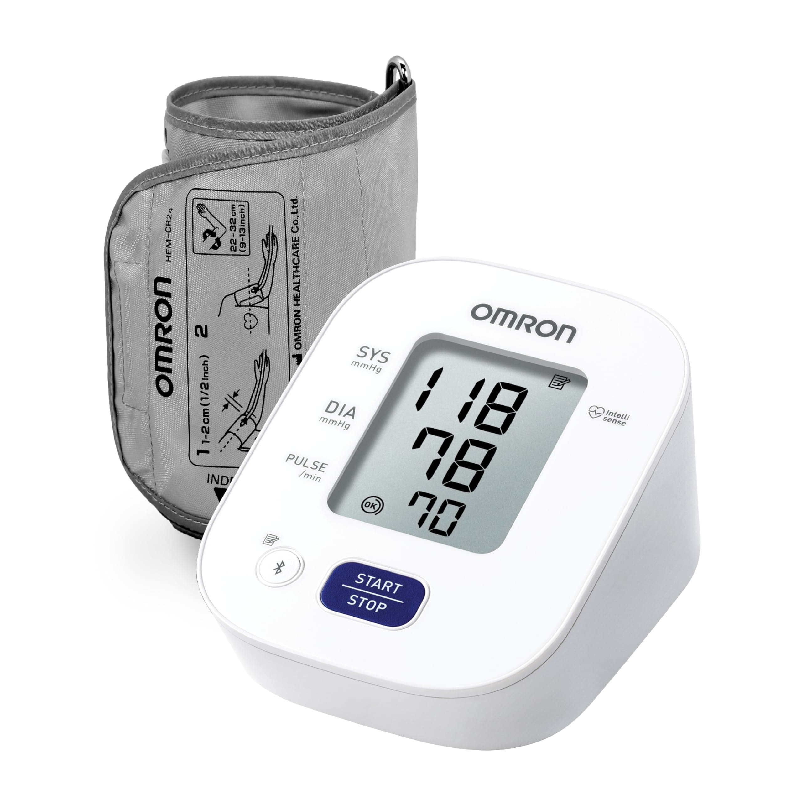 Omron HEM 7140T1 Bluetooth Arm Blood Pressure Monitor Recommended Brand By Doctors,With Japanese Technology,Cuff Wrapping Guide,Hypertension Indicator&Intellisense Technology For Accuracy Measurement