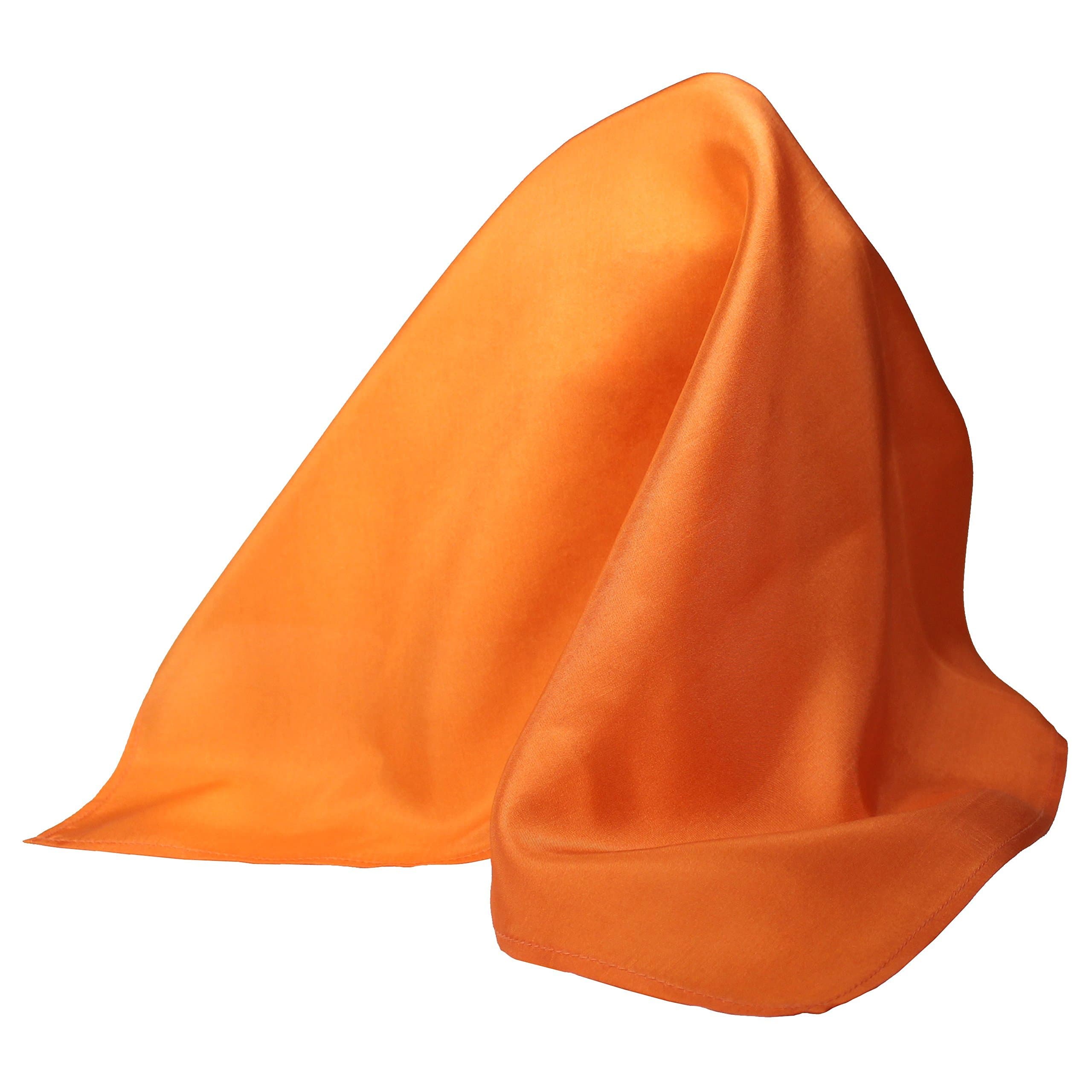 Royal SilkFine Orange 100% Silk Pocket Square Full-Sized 16"x16"
