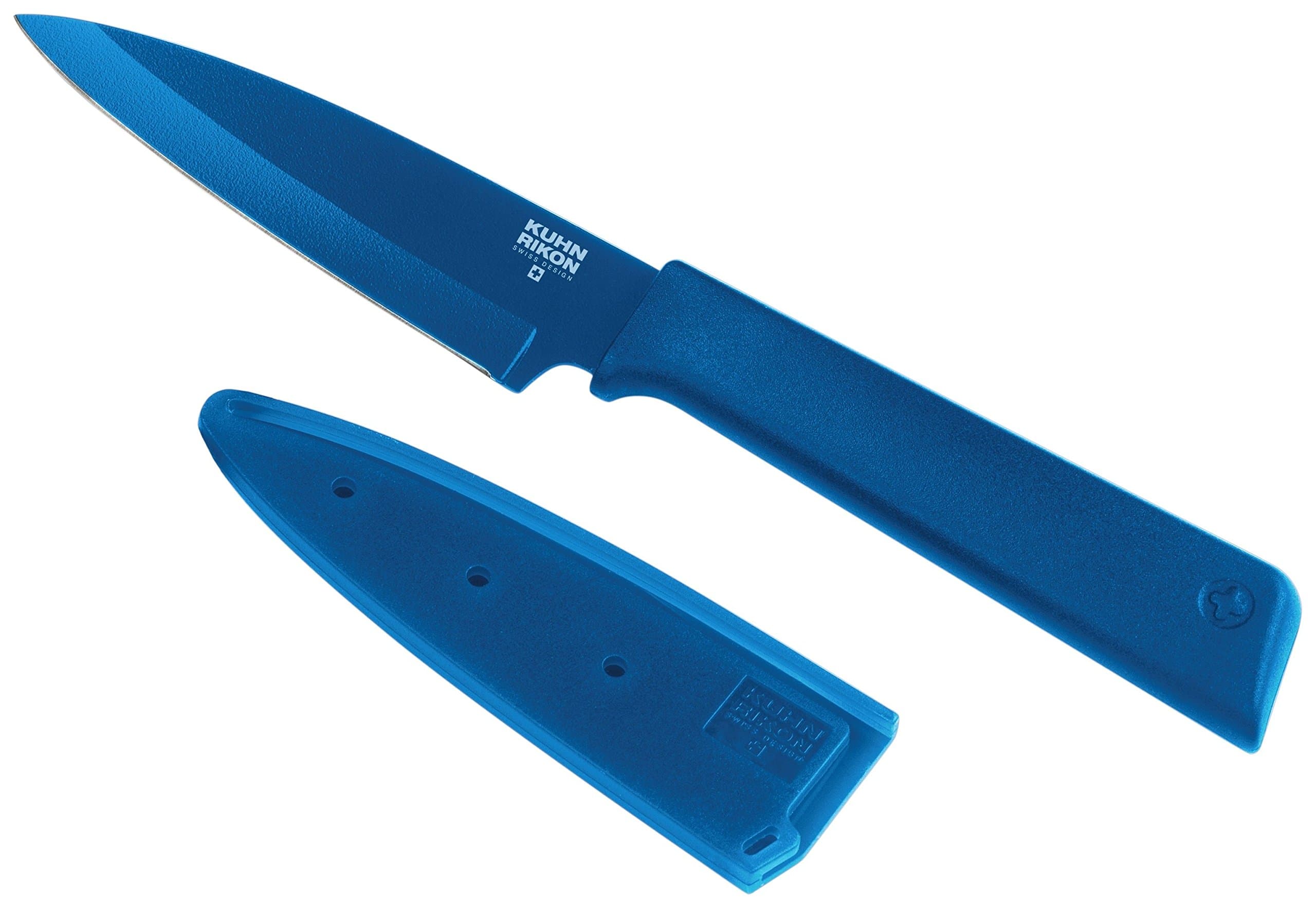 Kuhn Rikon 26603 Colori+ Non-Stick Paring Knife, Blue, Stainless Steel