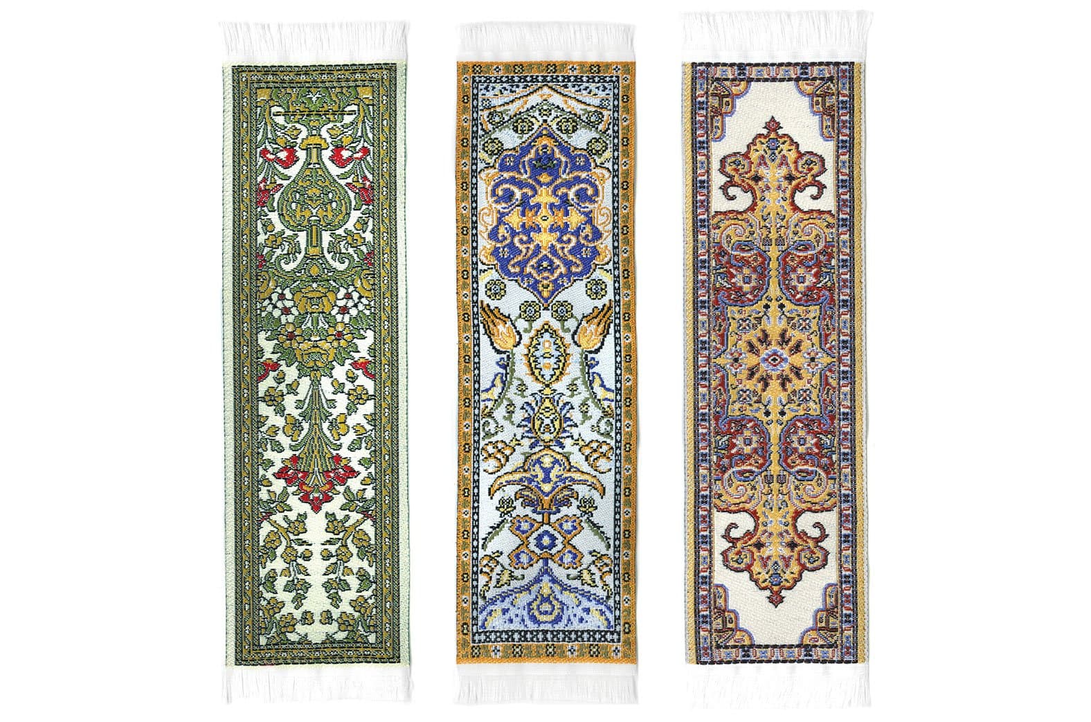 Eunoia Collections Oriental Carpet Woven Fabric Bookmark - Beige Collection - 3 Bookmark Designs - Beautiful, Elegant, Cloth Bookmarks! & Stocking Stuffers for Men, Women, Teachers & Librarians!