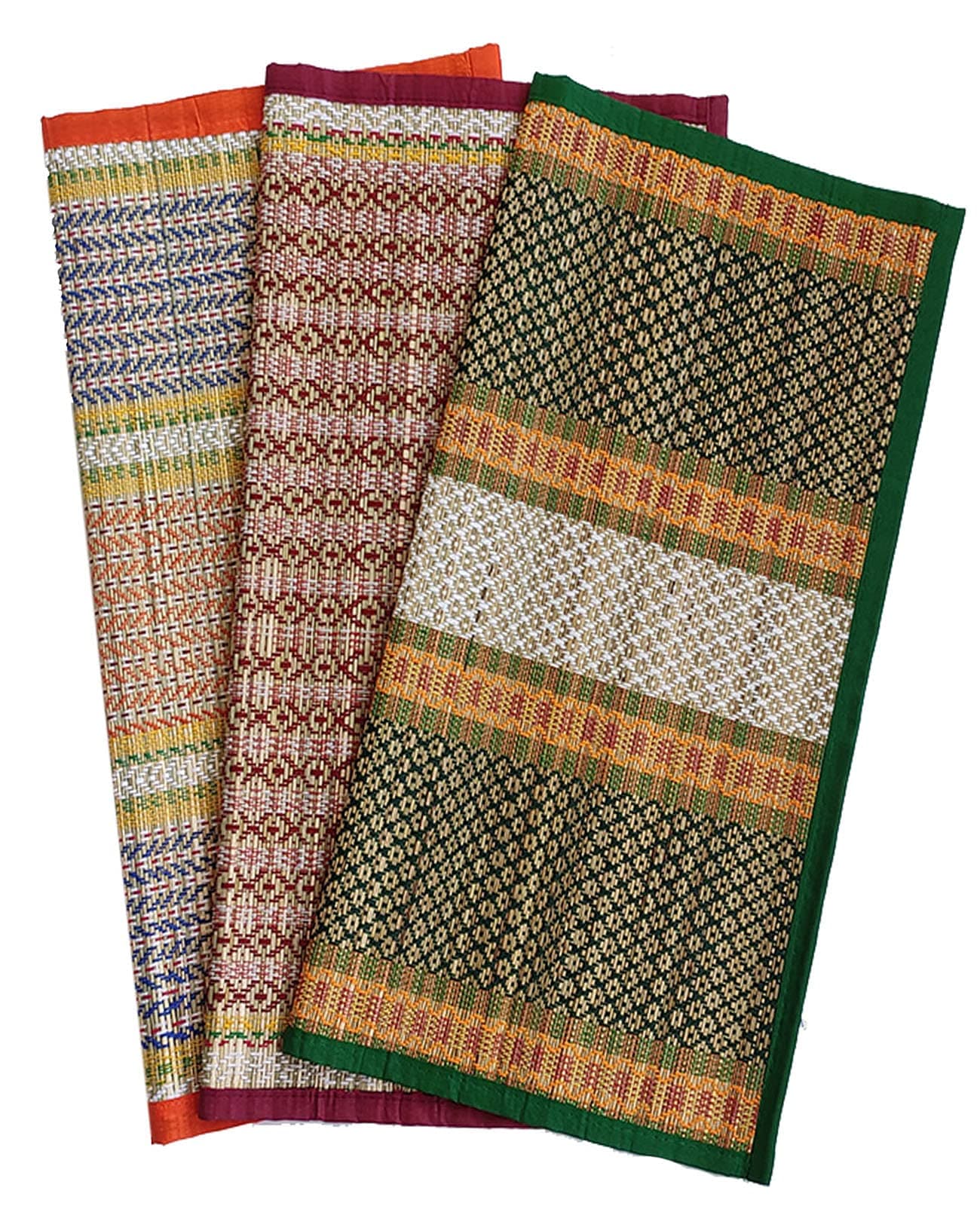 18 X 18 Inch Hand Made Kusha Grass Aasan For Pooja (Multicolour) -Pack Of 3(Madurkathi River Grass Sedge/Korai)