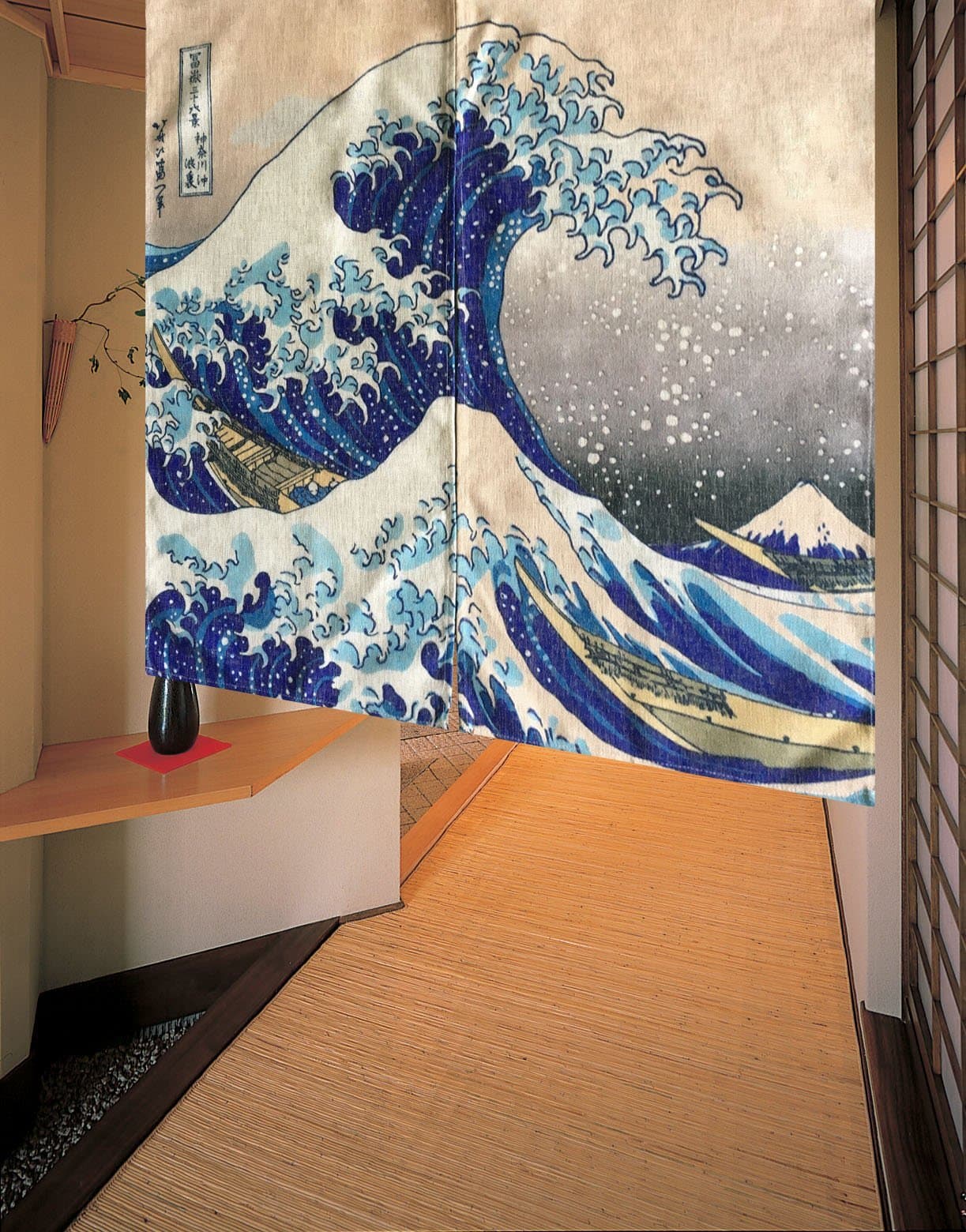 LifEast Japanese Style Noren Curtain Tapestry The Great Wave Off Kanagawa by Hokusai