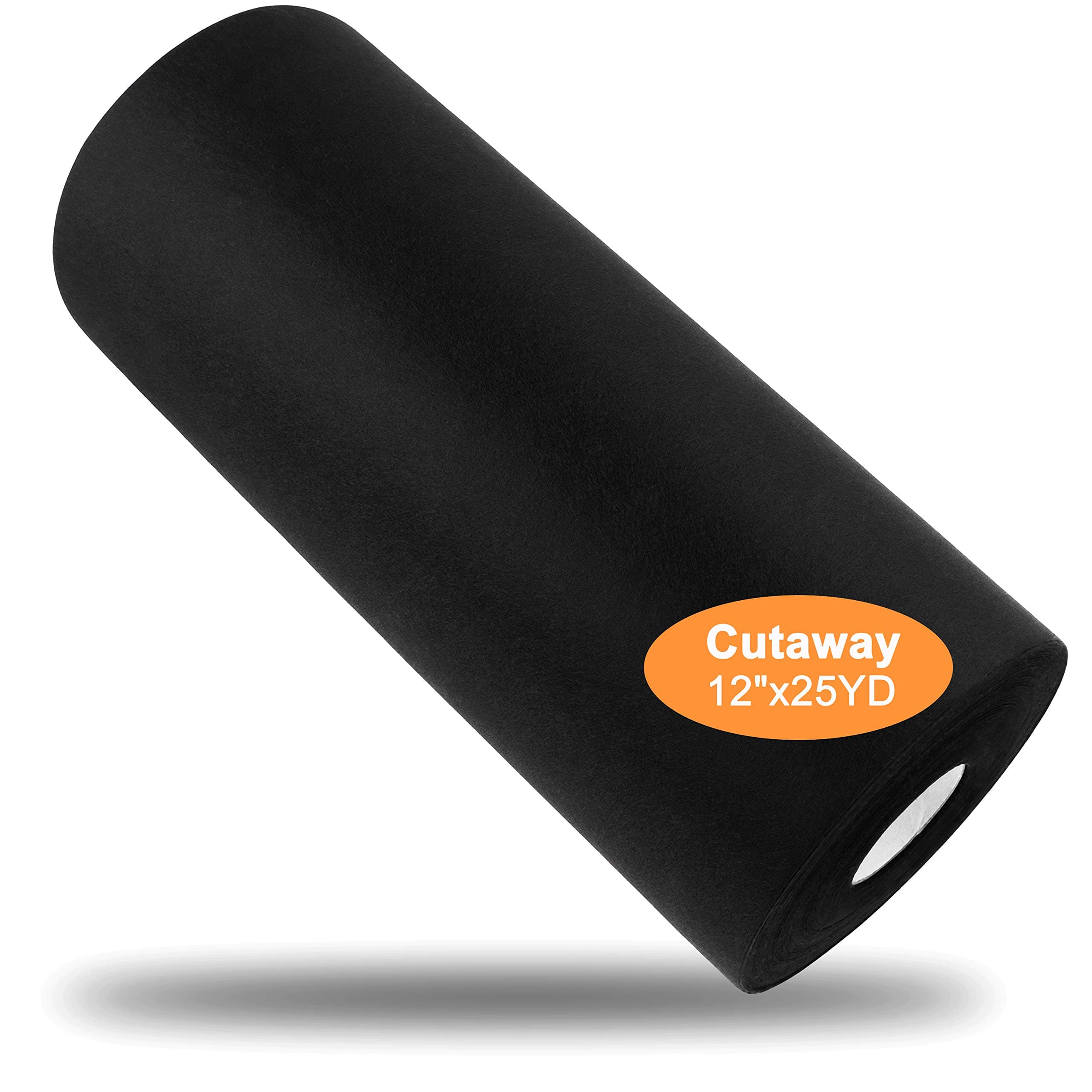 New brothread Black Cut Away Machine Embroidery Stabilizer Backing 12"x 25Yd (30cmx23M) roll - Medium Weight 70gm (2.5oz) - 3 Options - Tear Away/Cut Away/No Show Mesh