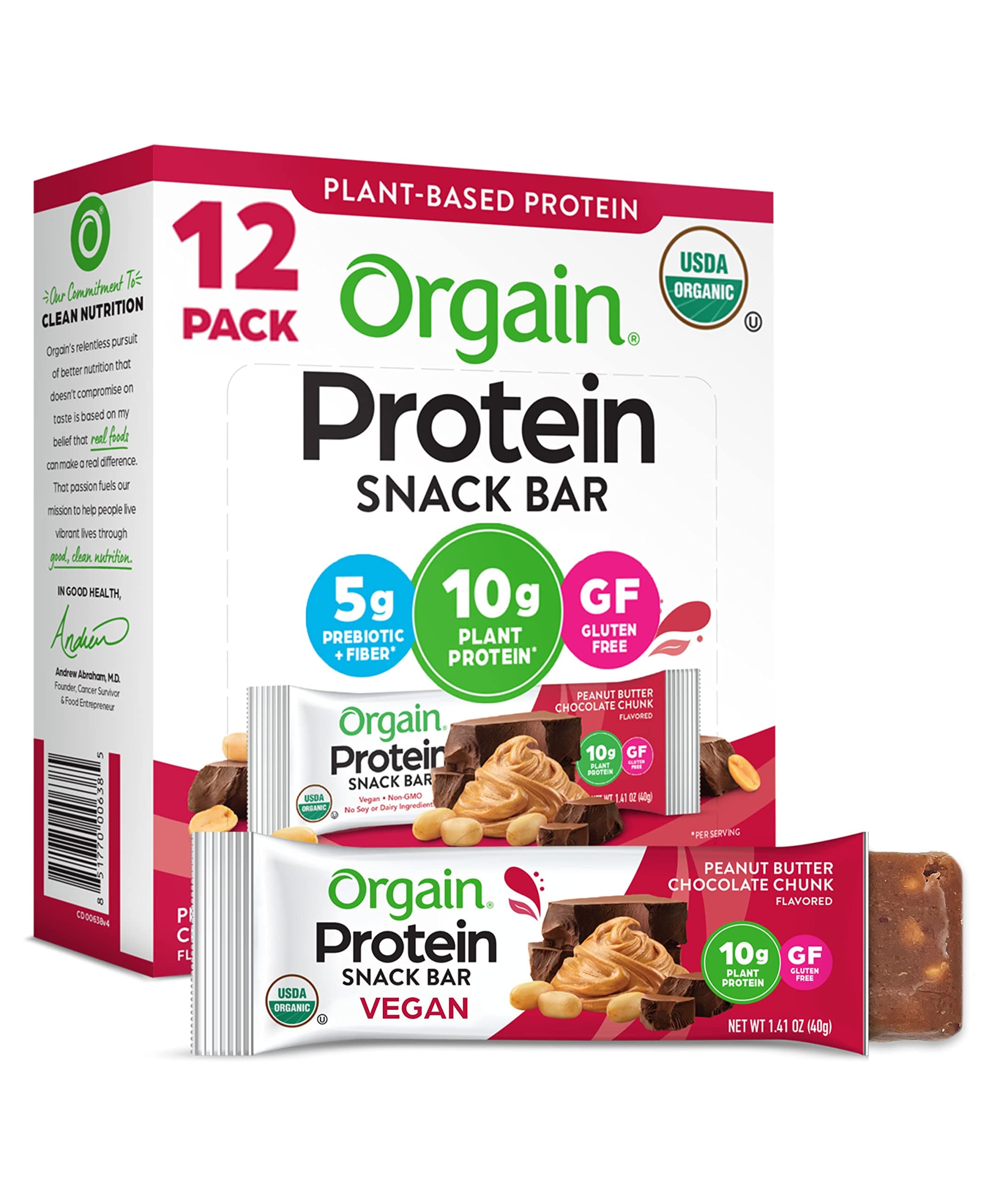Orgain Plant Protein Bar Pea Butter Cho 12-40 g