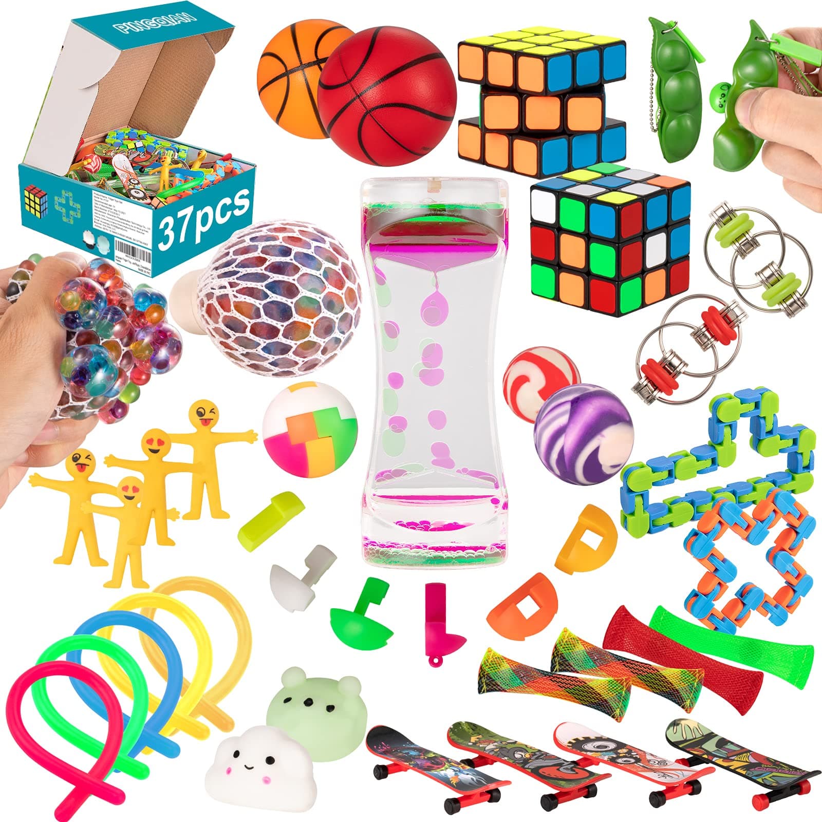 Fidget Toys, Sensory Toys Stress Relief and Anti-Anxiety Tools Bundle Fidget Packs for Kids Adults for Birthday and Classroom Reward