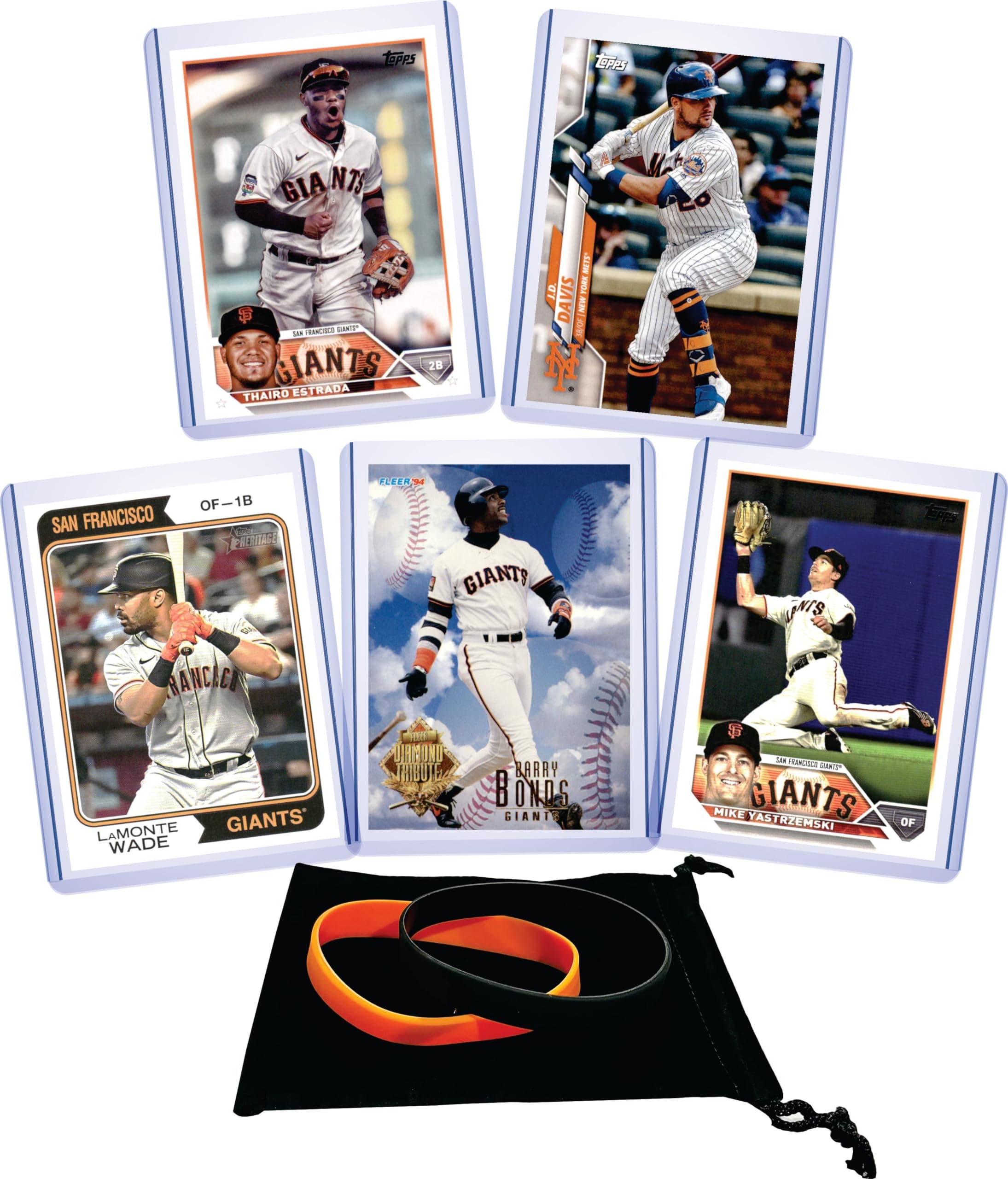 Sponsored Ad - San Francisco Giants Cards: Mike Yastrzemski, Matt Chapman , Heliot Ramos, Barry Bonds, Willy Adames, Patrick Bailey, and Wilmer Flores ASSORTED SF Baseball Stars and GOATs Trading Card and Wristbands Gift Pack