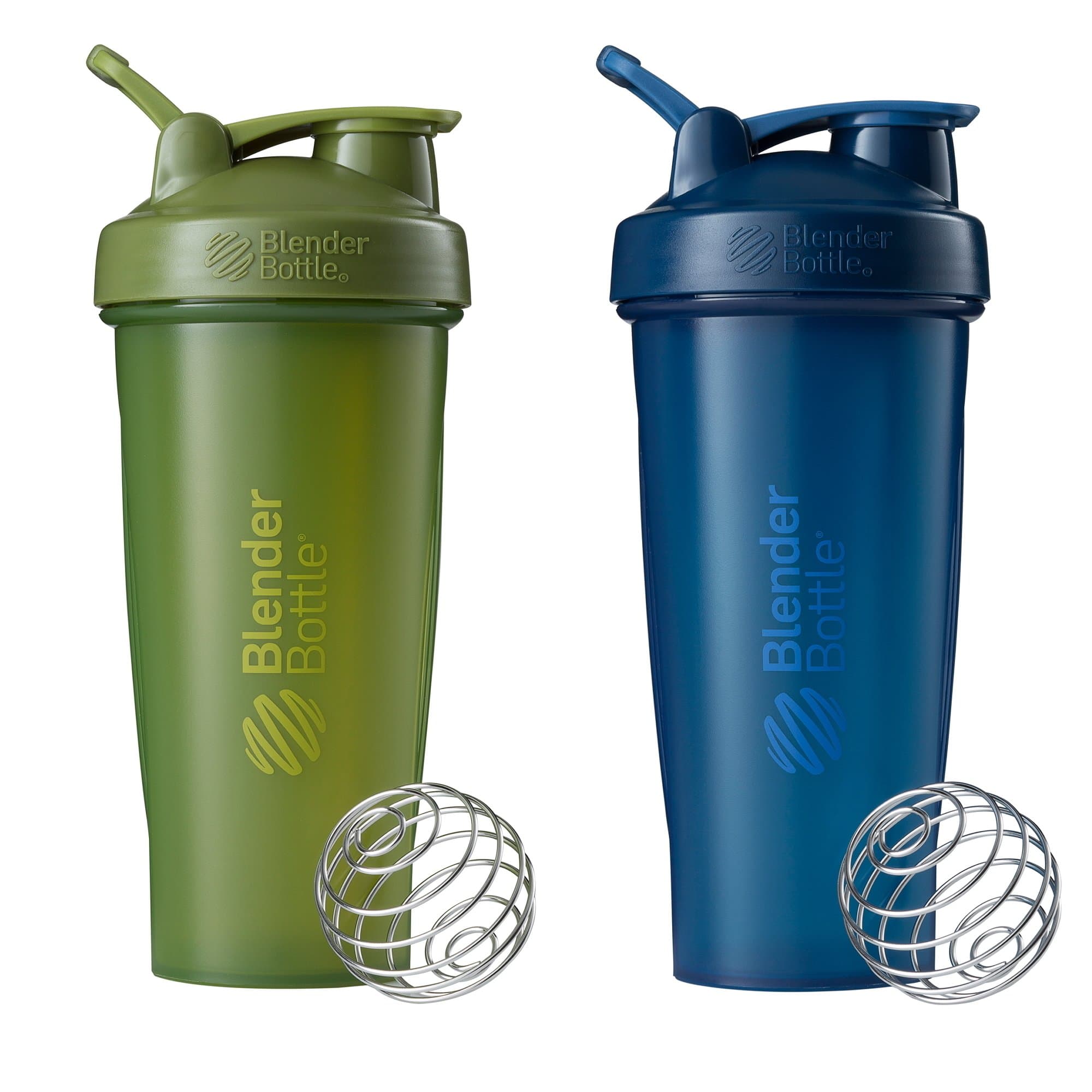 Classic Shaker Bottle Perfect for Protein Shakes and Pre Workout, 28-Ounce (2 Pack), Moss and Navy